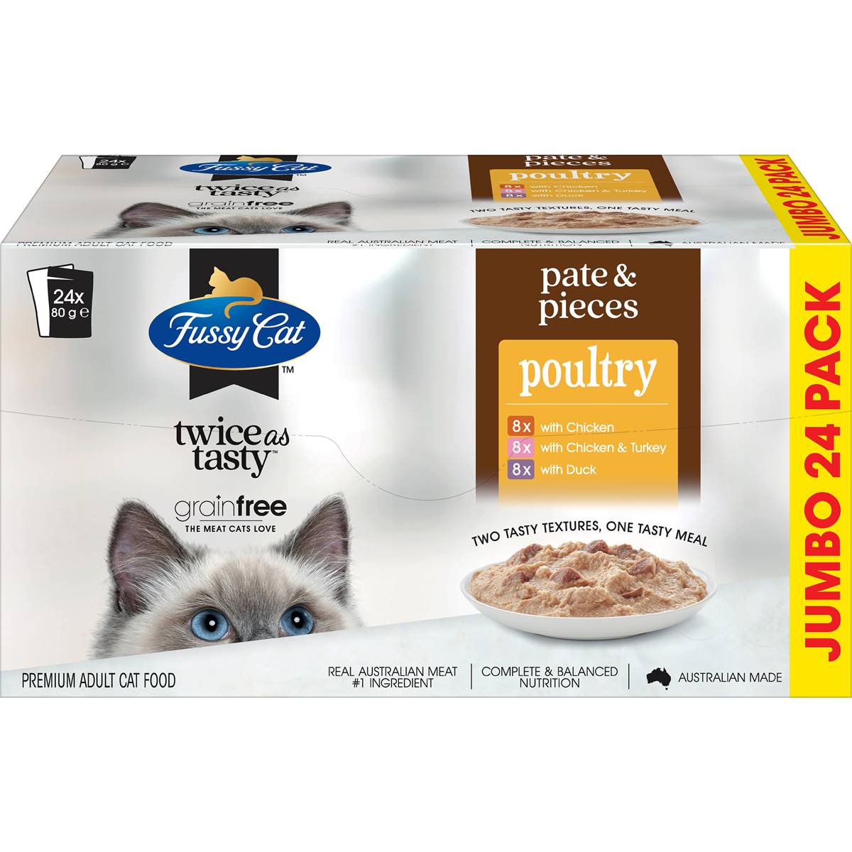 Fussy Cat Grain Free Pate Pieces Cat Food 80g X 24 Pack Woolworths Fussy Cat Grain Free Pate Pieces Cat Food 80g X 24 Pack Woolworths