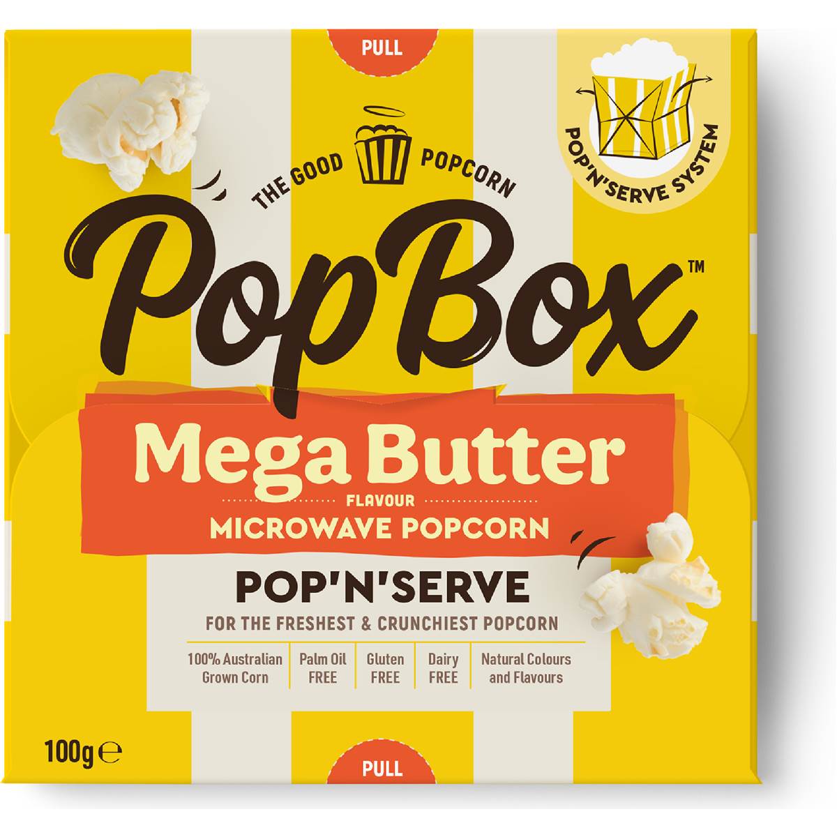 Pop Box Mega Butter Microwave Popcorn 100g Woolworths