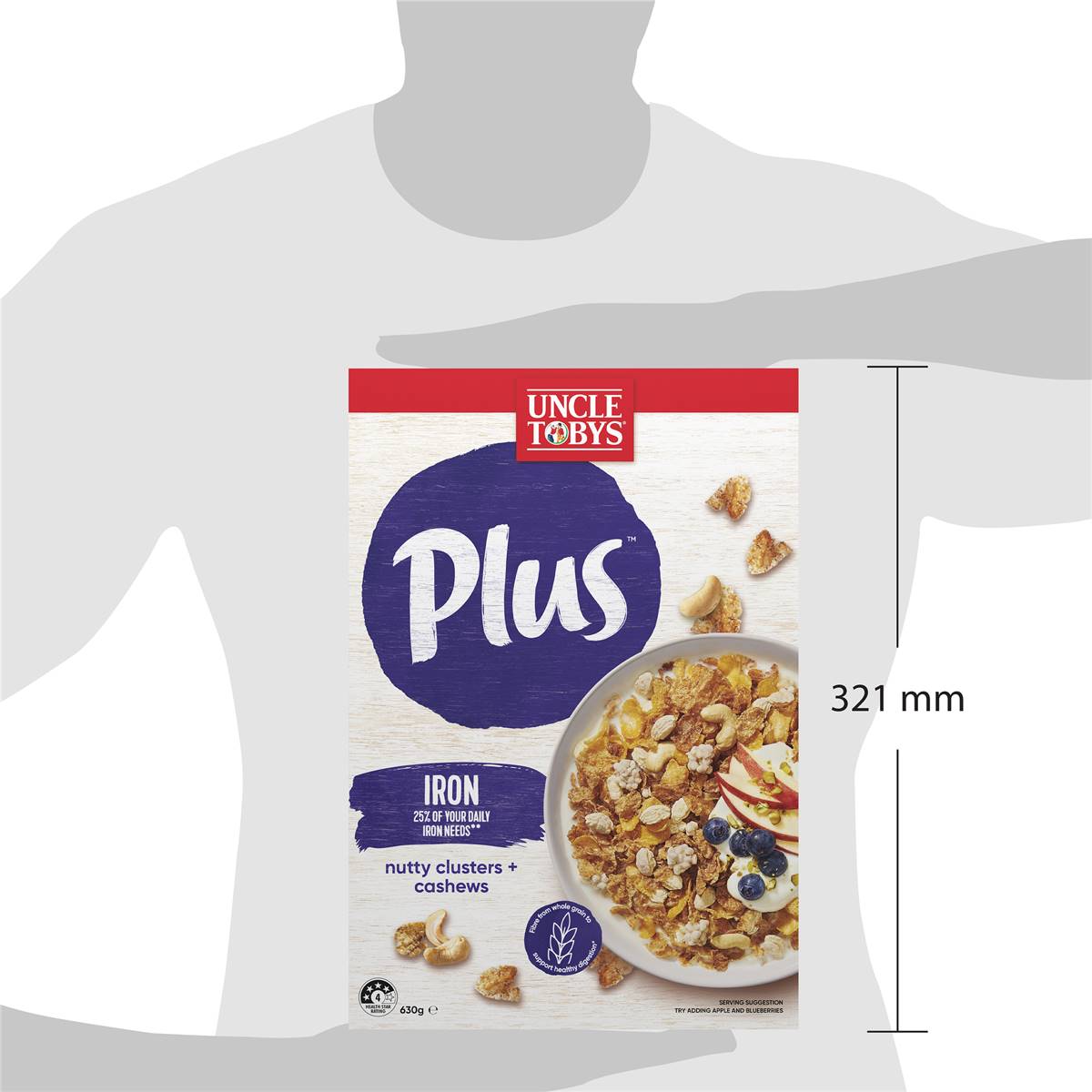 Uncle Tobys Plus Iron Cereal 630g Woolworths
