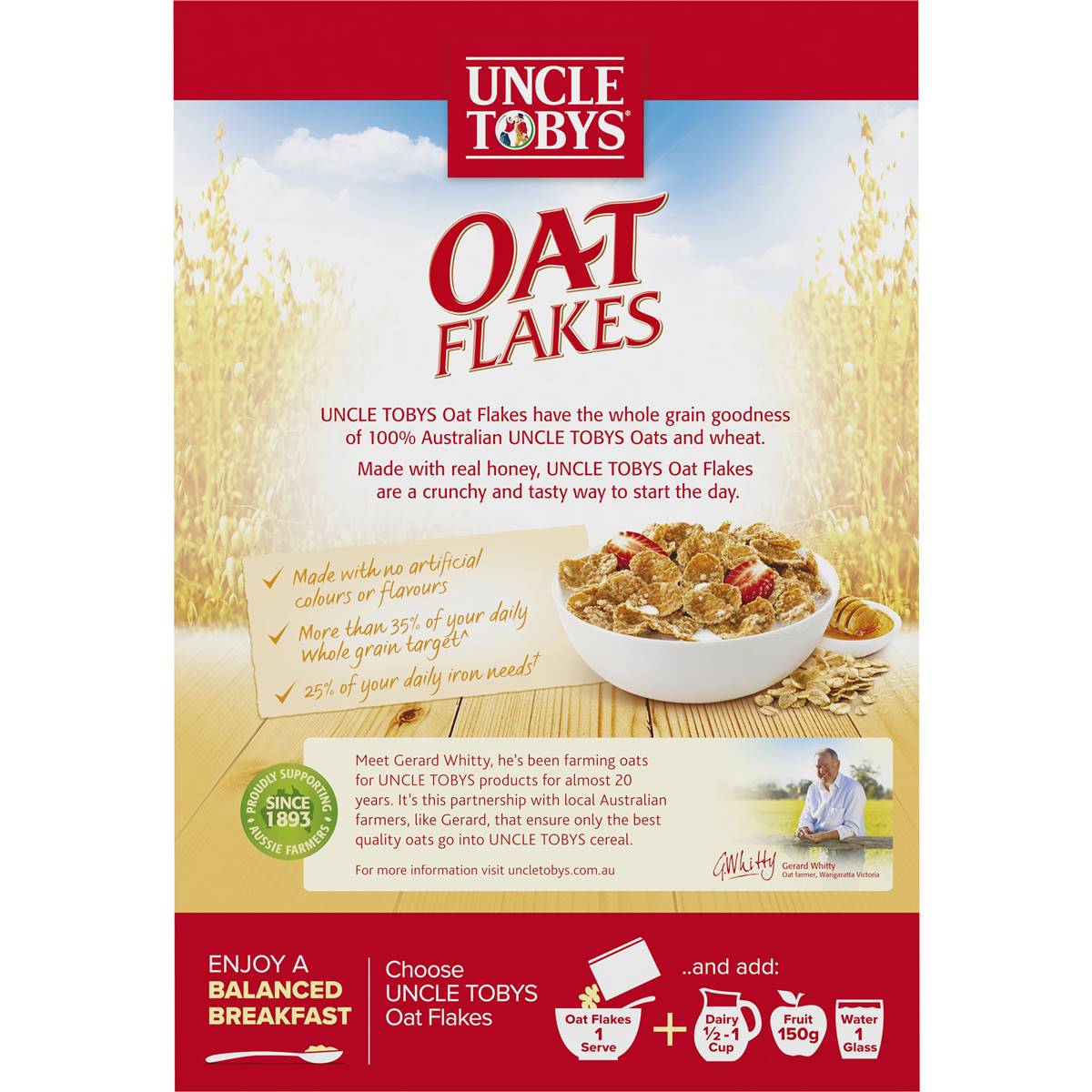 Uncle Tobys Oat Flakes Cereal 650g | Woolworths