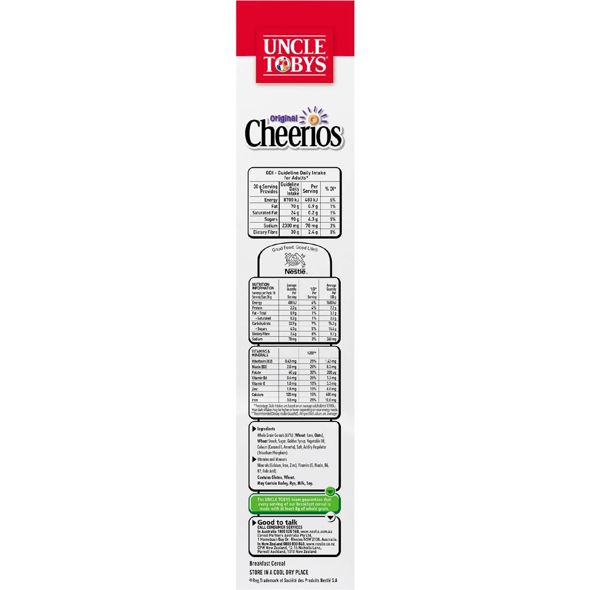 Uncle Tobys Cheerios Original Cereal 560g Woolworths