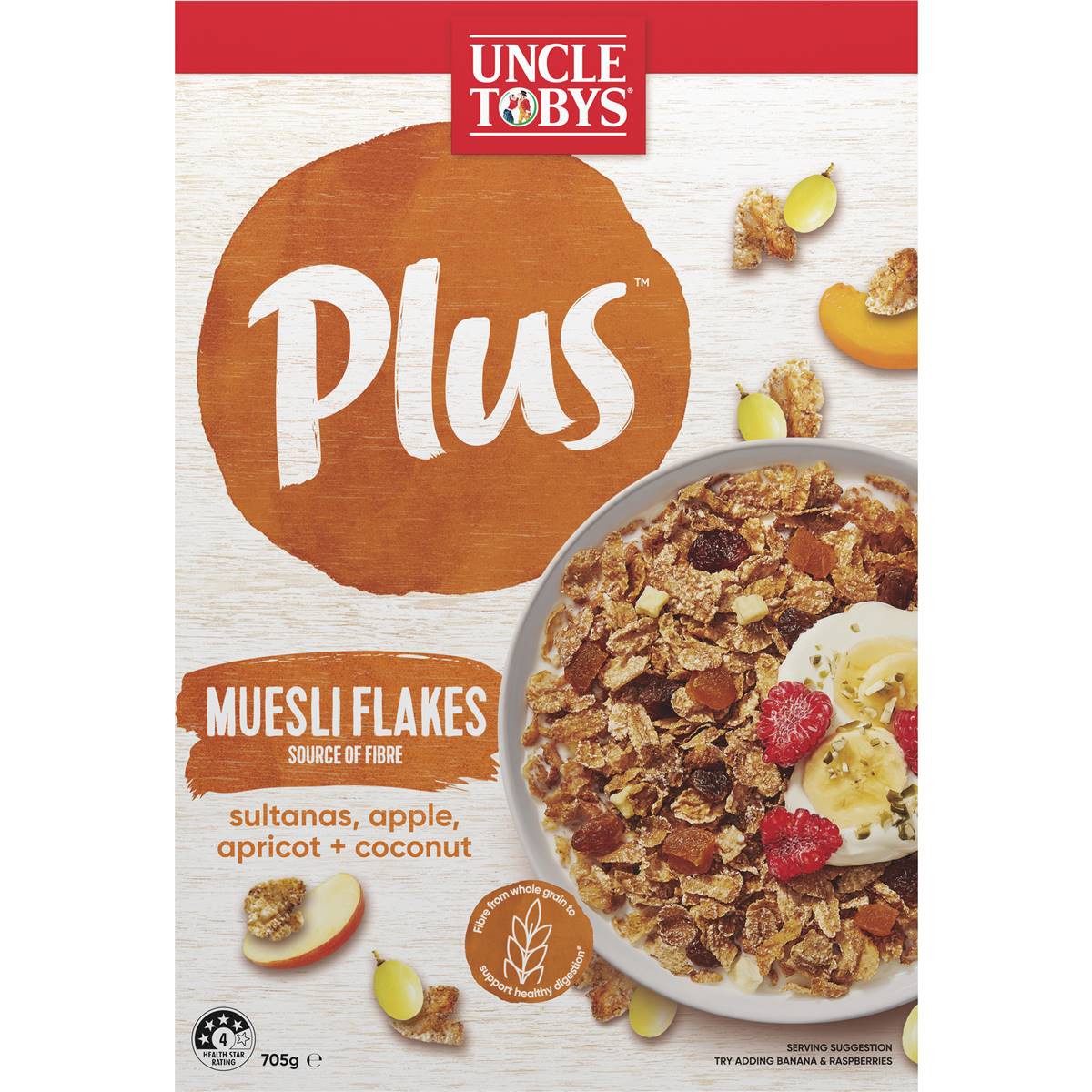 Uncle Tobys Plus Muesli Flakes Cereal 705g Woolworths