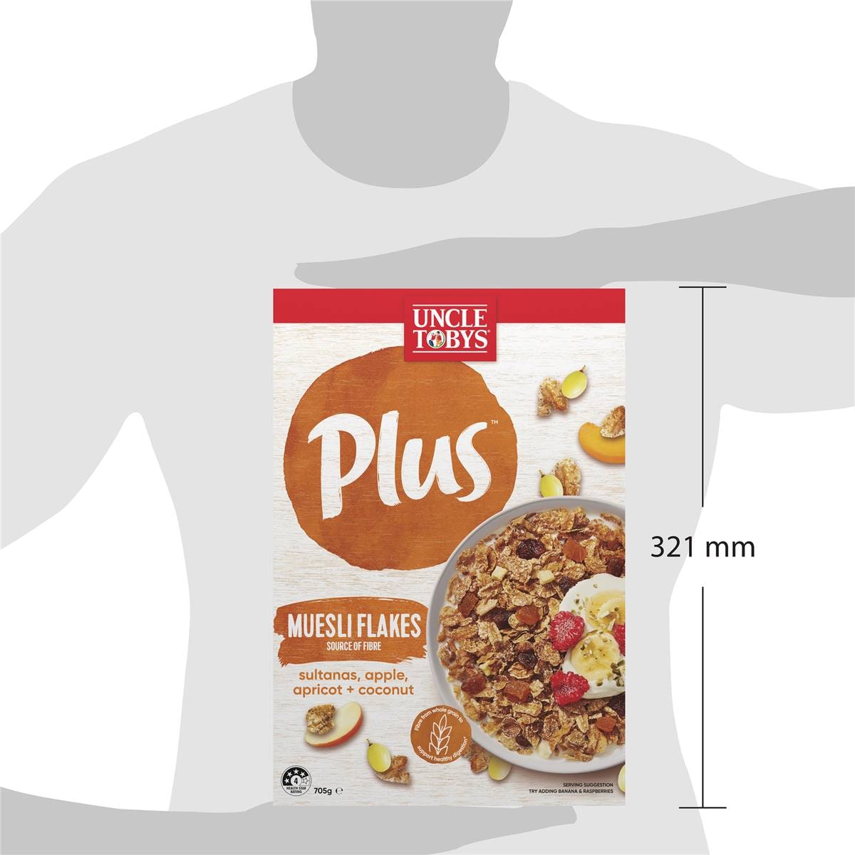 Uncle Tobys Plus Muesli Flakes Cereal 705g Woolworths