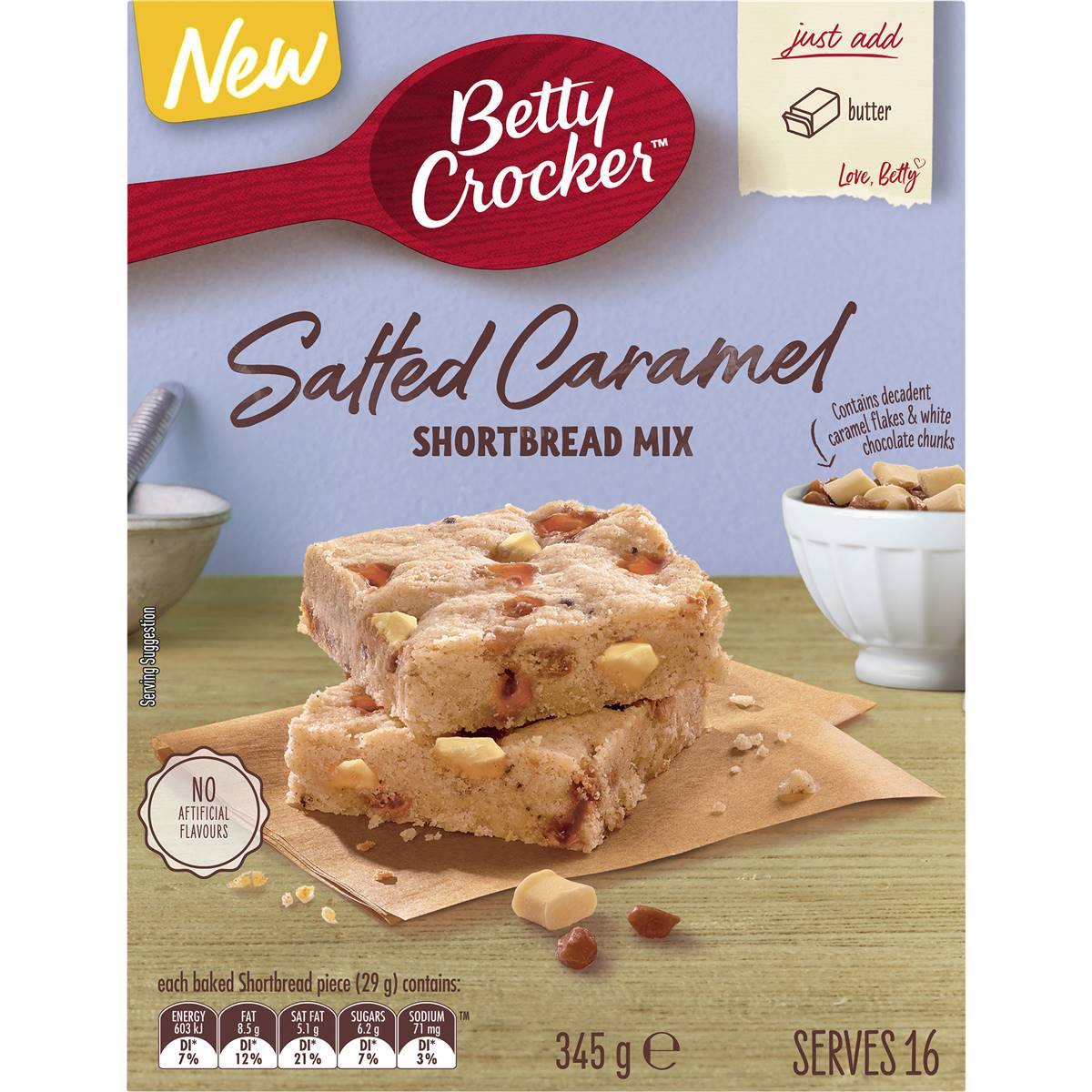 Betty Crocker Salted Caramel Shortbread Mix 345g | Woolworths