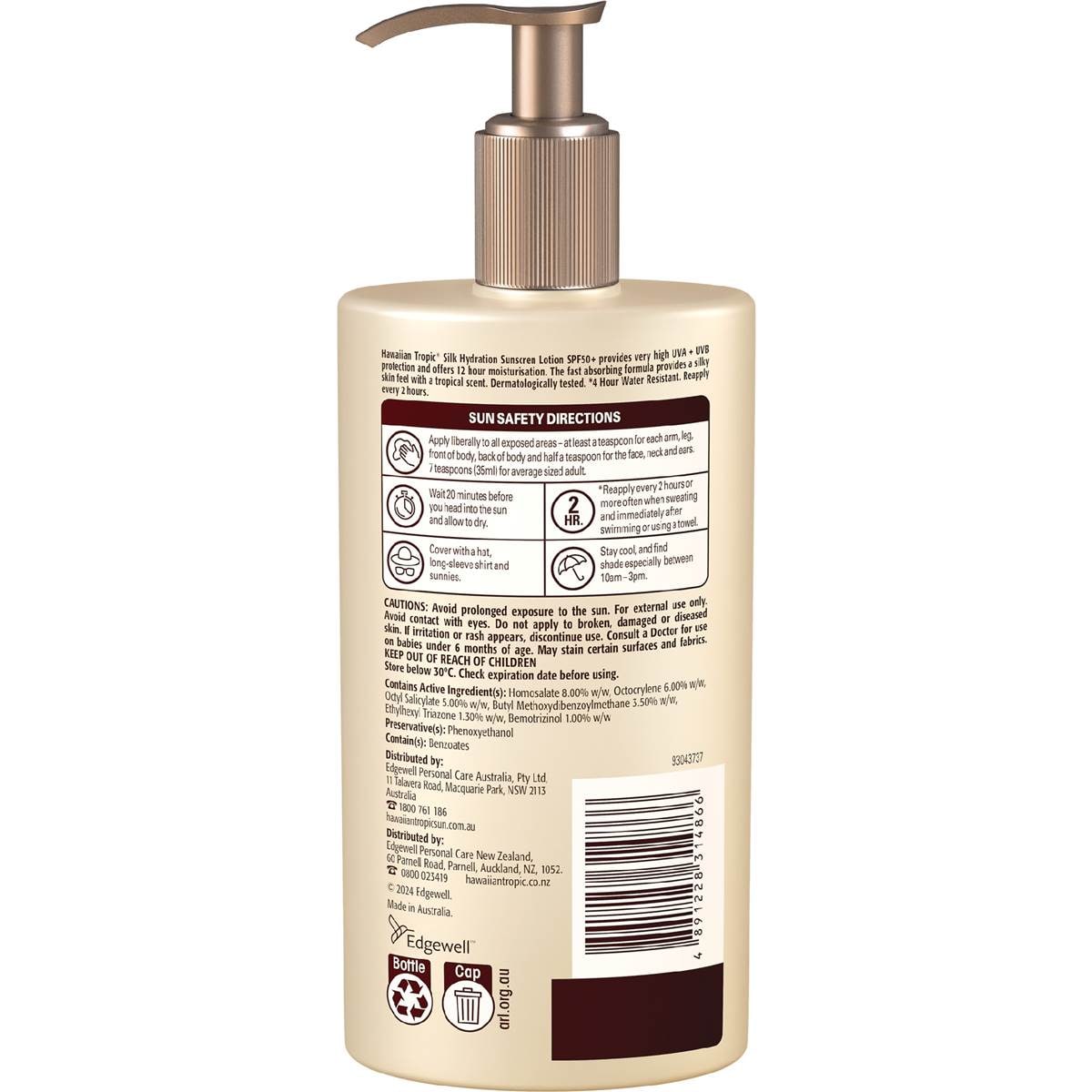 Hawaiian Tropic Silk Hydration Spf50+ Sunscreen Lotion 400ml Woolworths