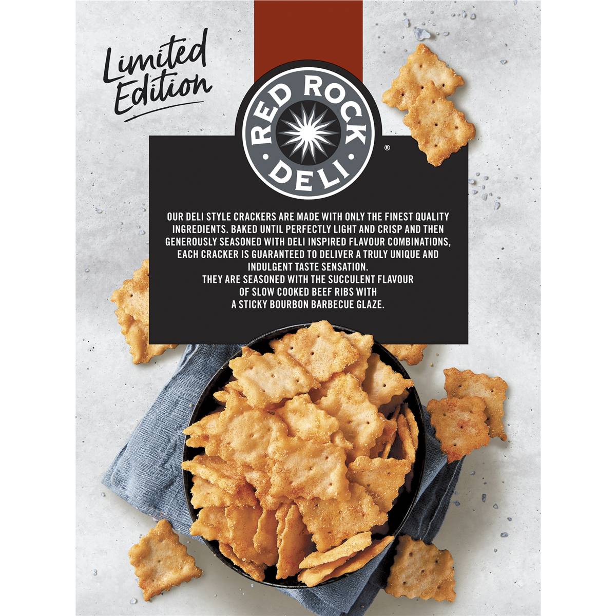 Red Rock Deli Deli Style Crackers Bourbon Glazed Sticky Ribs 135g