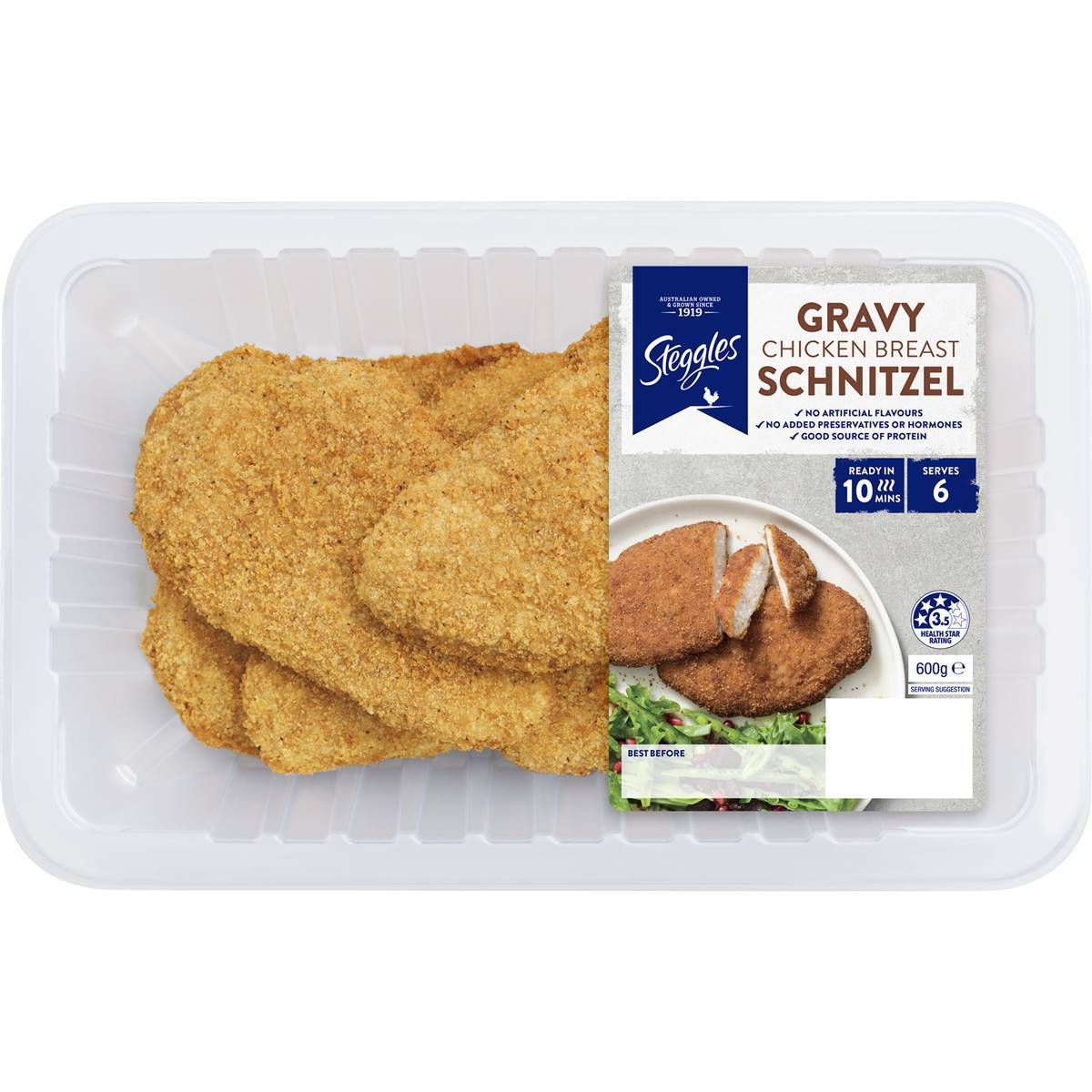 Steggles Chicken Breast Schnitzel Gravy Flavoured 600g | Woolworths