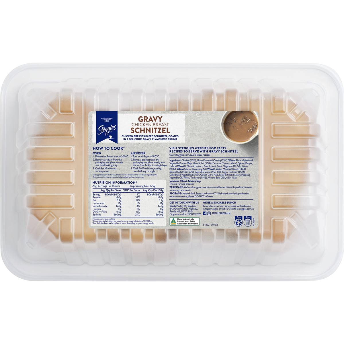 Steggles Chicken Breast Schnitzel Gravy Flavoured 600g Woolworths