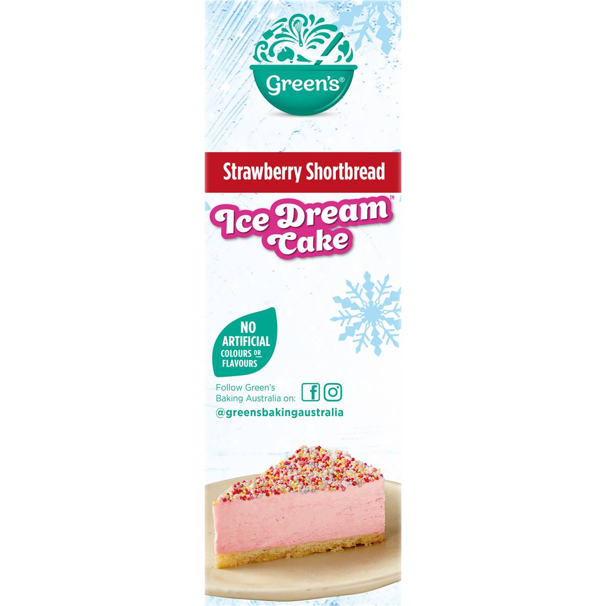 Green's Strawberry Shortbread Ice Dream Cake Mix 335g Woolworths