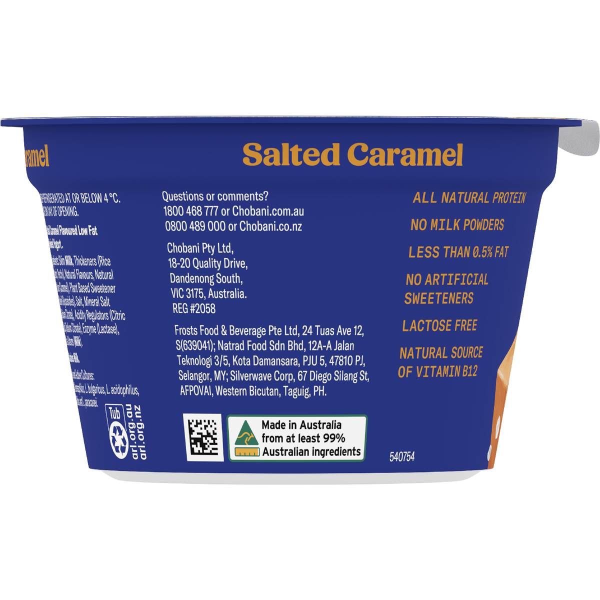 Chobani Fit Salted Caramel Greek Yogurt 160g Woolworths