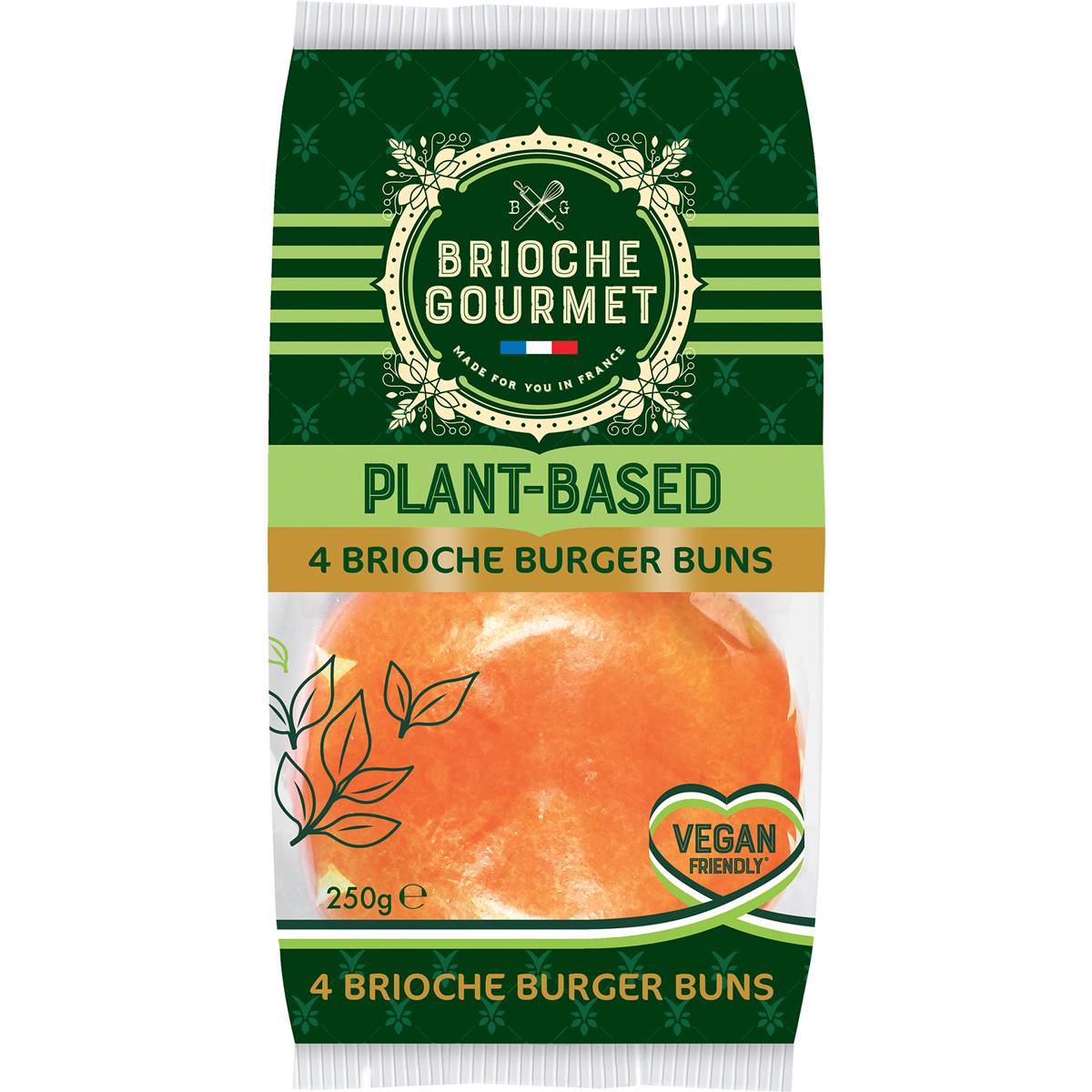 Brioche Gourmet Plant Based Brioche Burger Buns 4 pack