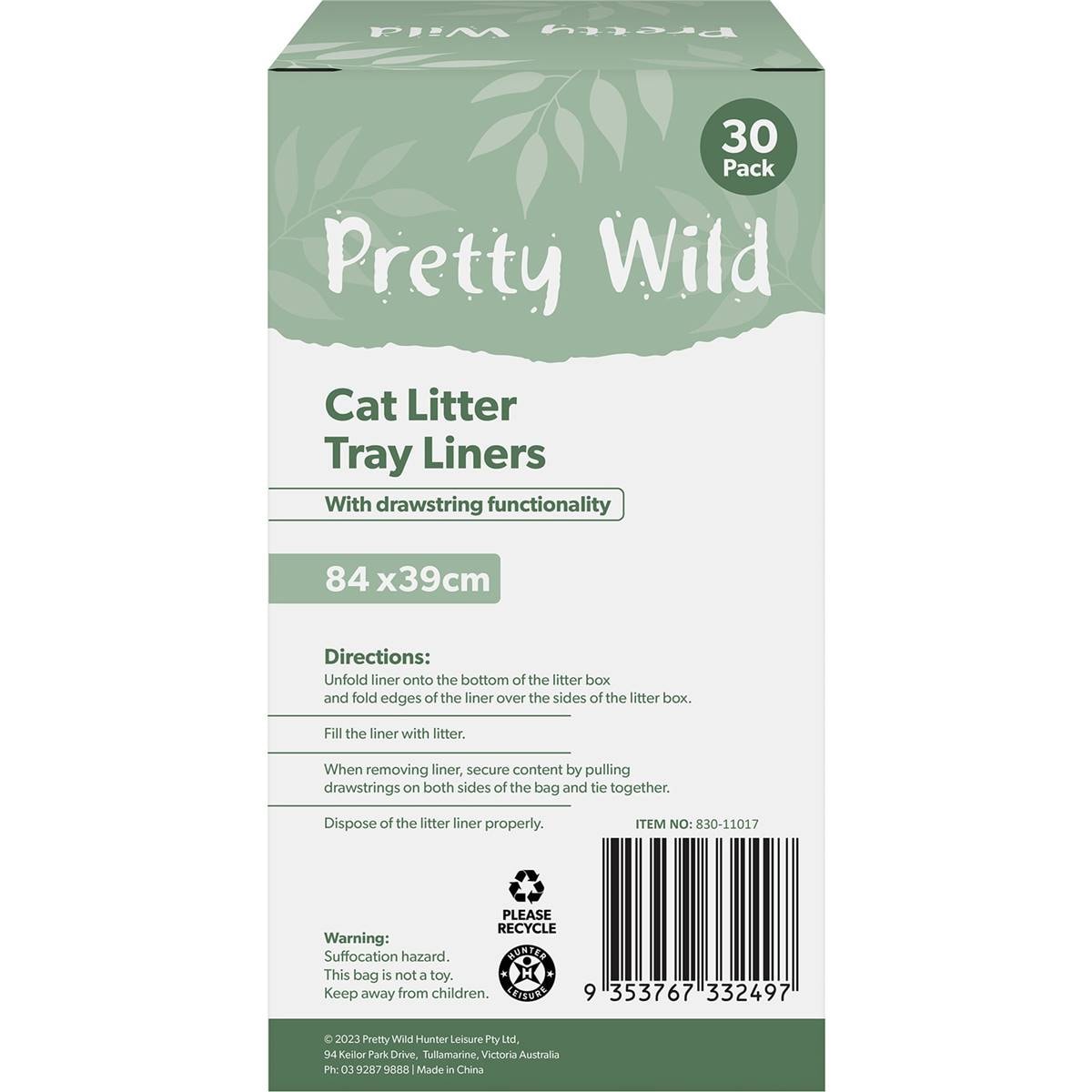Pretty Wild Cat Litter Tray Liners 30 Pack Woolworths