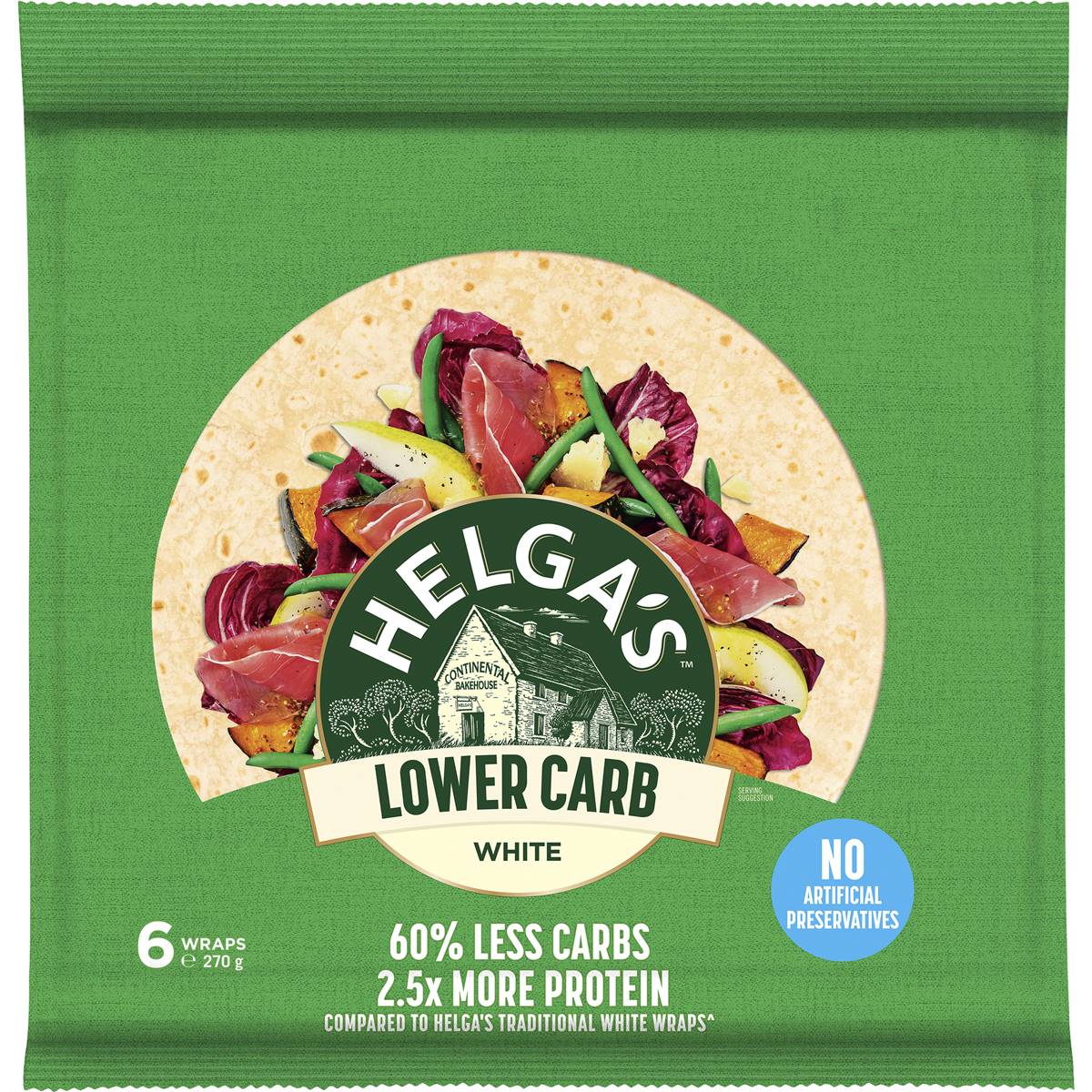 Helga's Lower Carb White Wraps 6 Pack Woolworths
