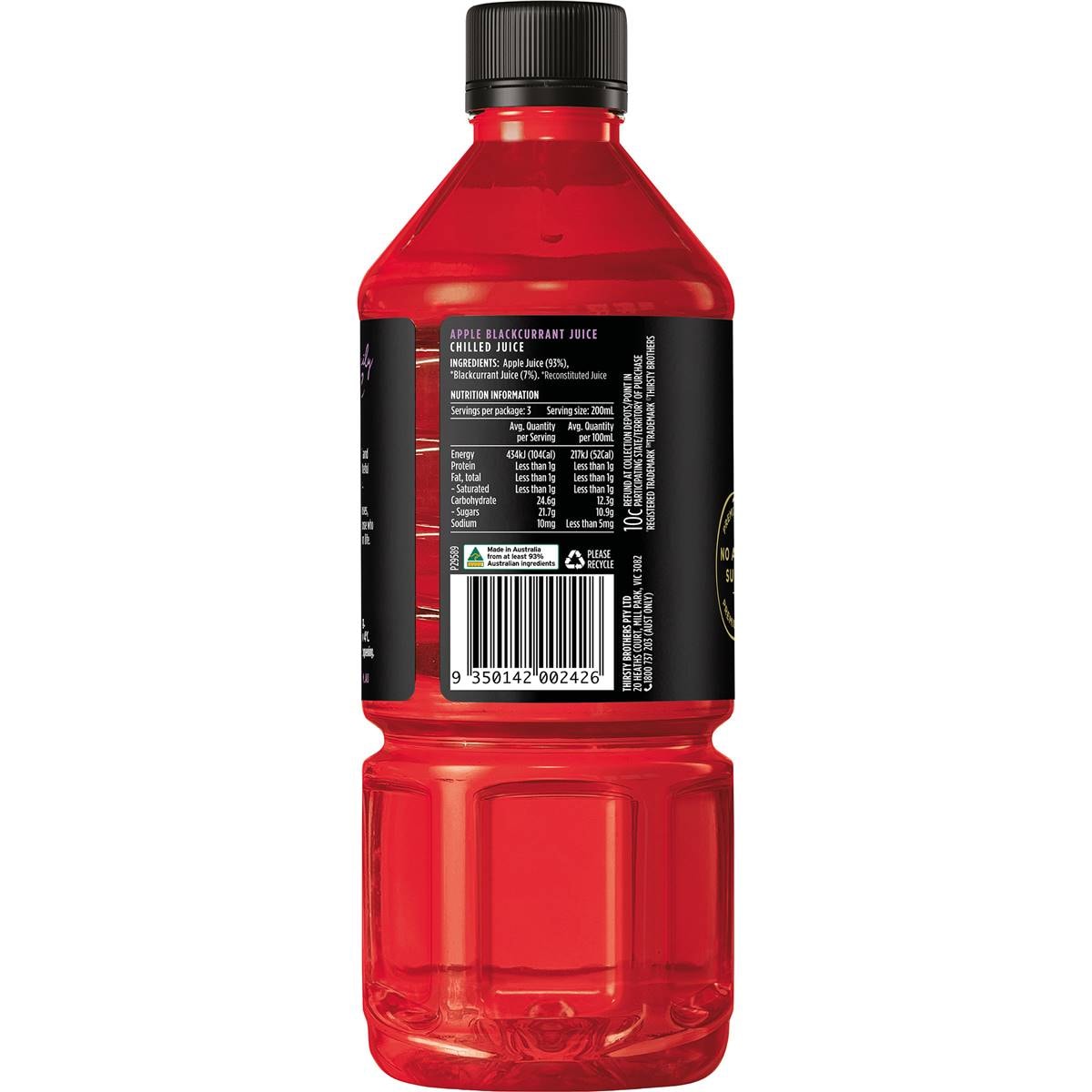 Original Juice Co. Apple Blackcurrant Juice 600ml Woolworths