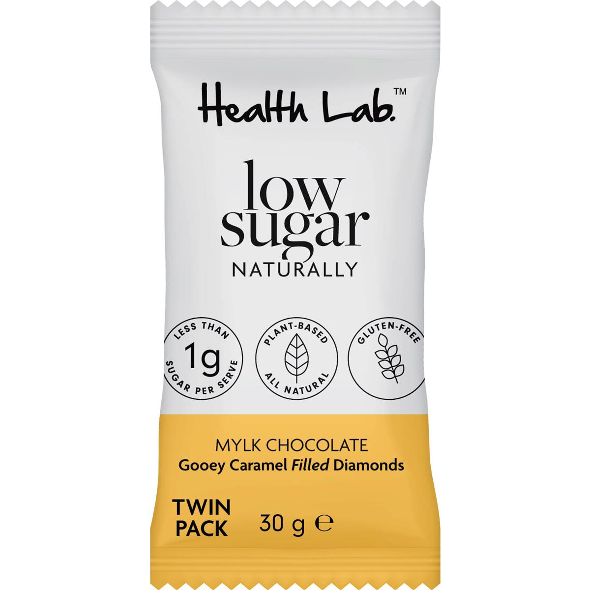 Health Lab Mylk Chocolate Gooey Caramel Filled Diamonds 2 Pack Woolworths