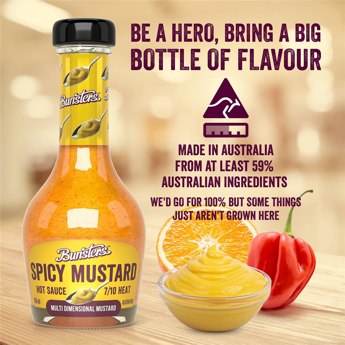 Bunsters Spicy Mustard Hot Sauce 150ml Woolworths