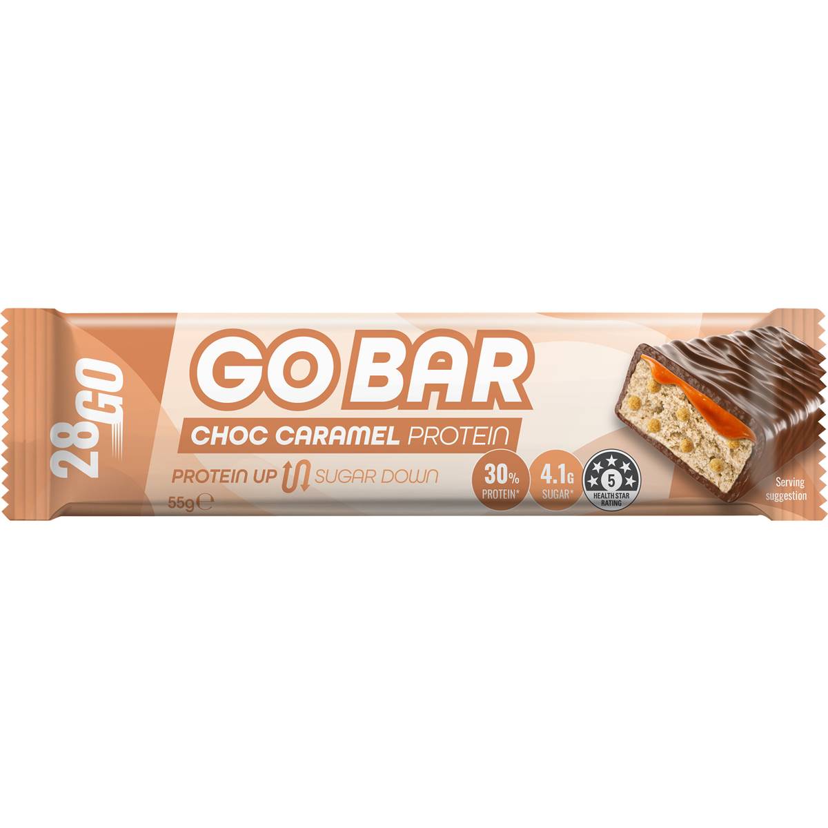 28go Go Bar Choc Caramel Protein Bar 55g | Woolworths