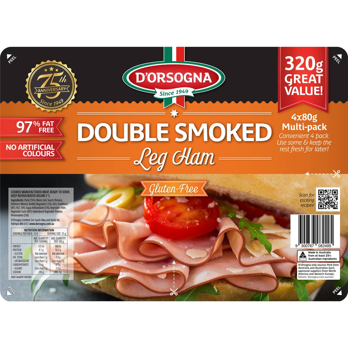 D'orsogna Double Smoked Leg Ham 4 Pack | Woolworths