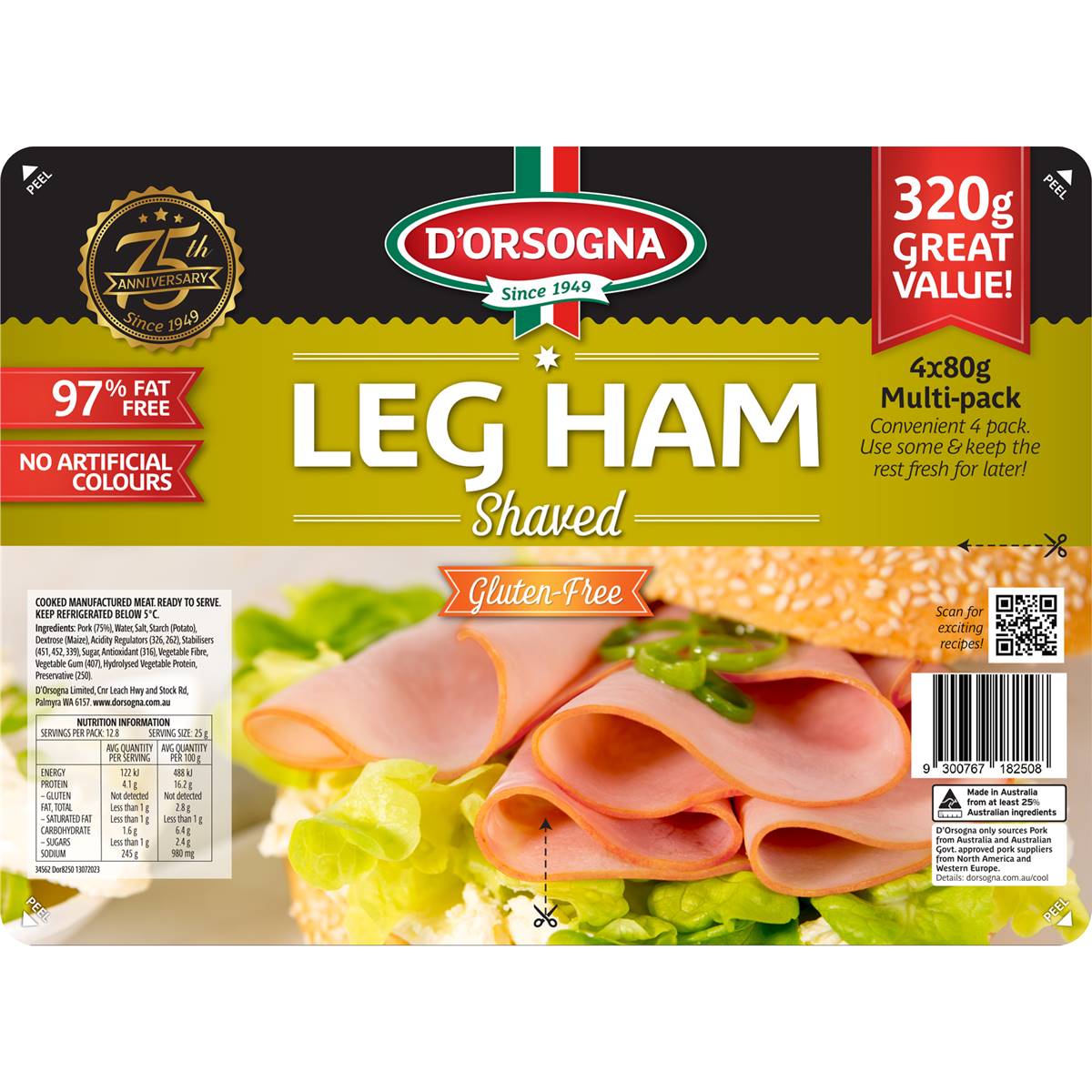 D Orsogna Leg Ham Shaved 4 Pack Woolworths