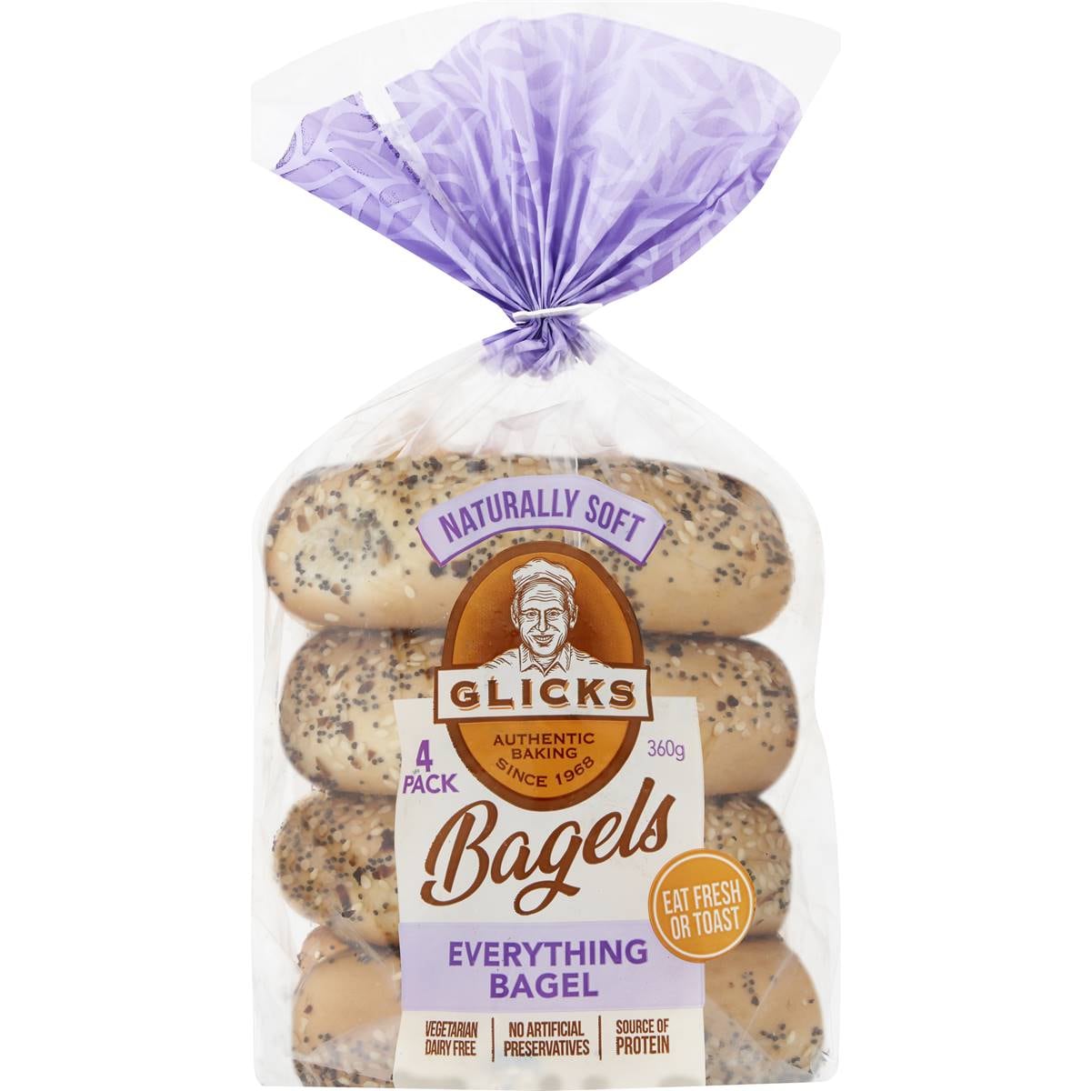 Glicks Everything Bagels 4 Pack Woolworths