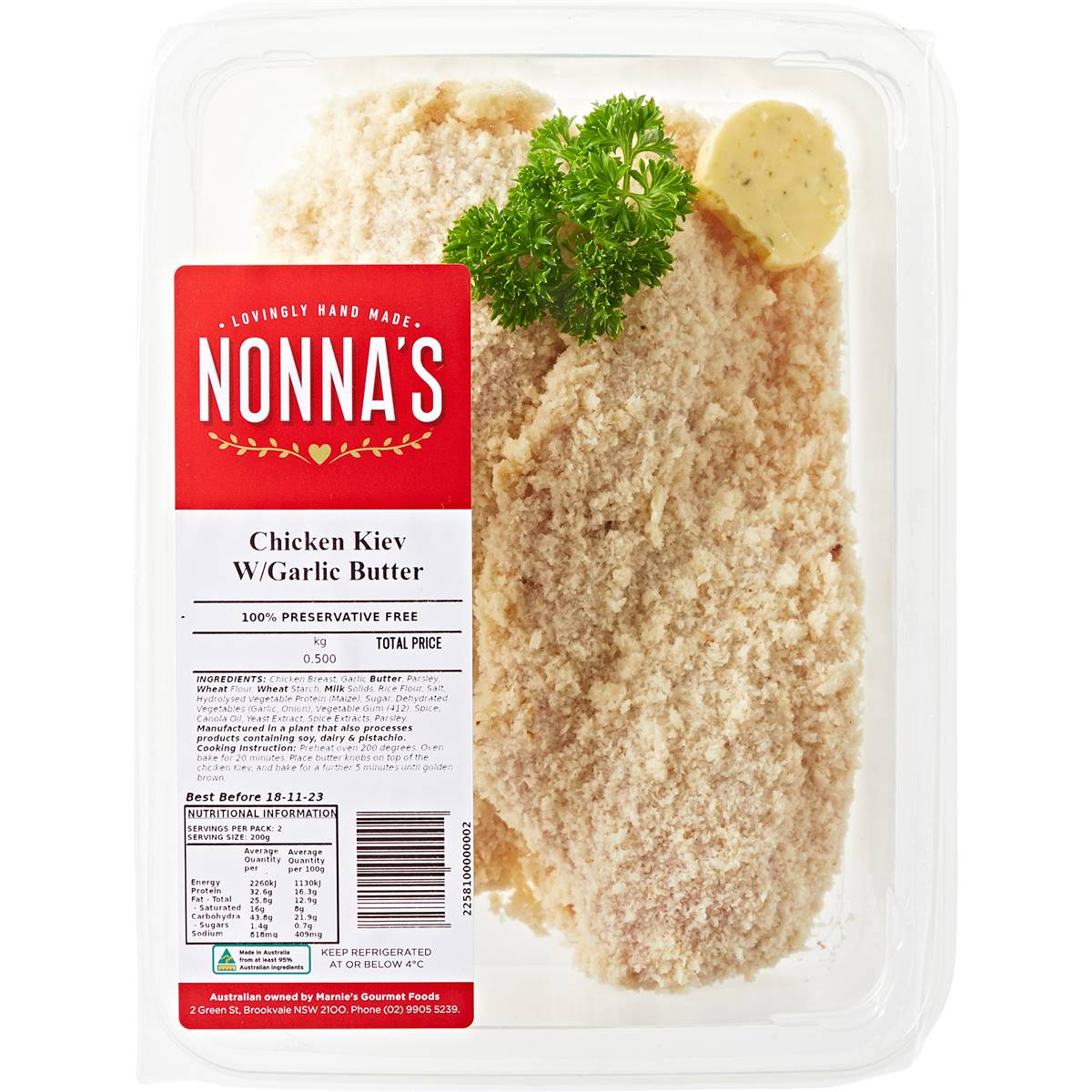 Nonnas Nonna's Chicken Kiev With Garlic Butter