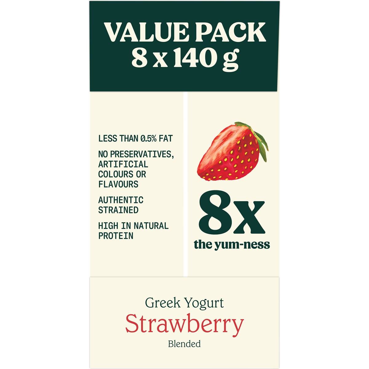 Chobani Greek Yogurt Pouch Strawberry Multipack 140g X 8 Pack Woolworths