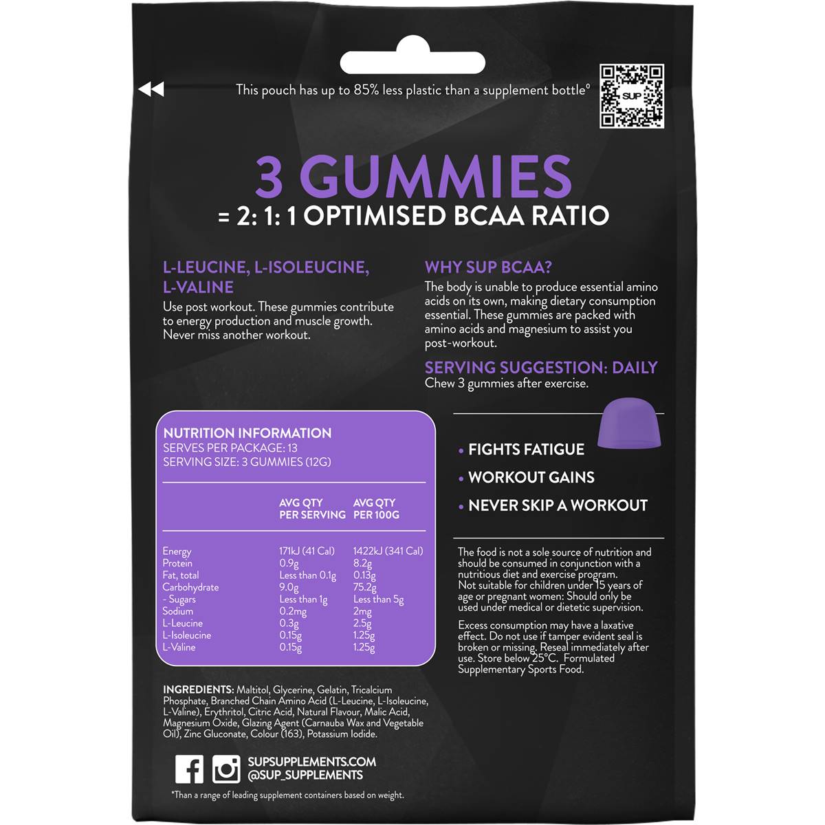 Sup Bcaa Gummies 40 Pack Woolworths