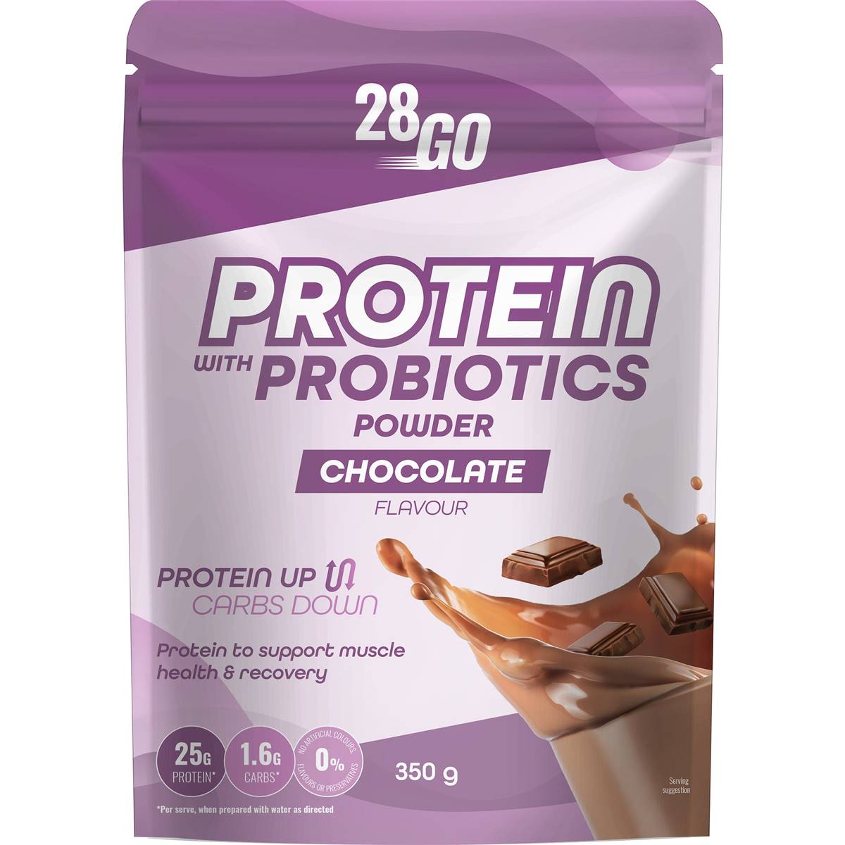 28go Protein With Probiotics Powder Chocolate 350g Woolworths 4513