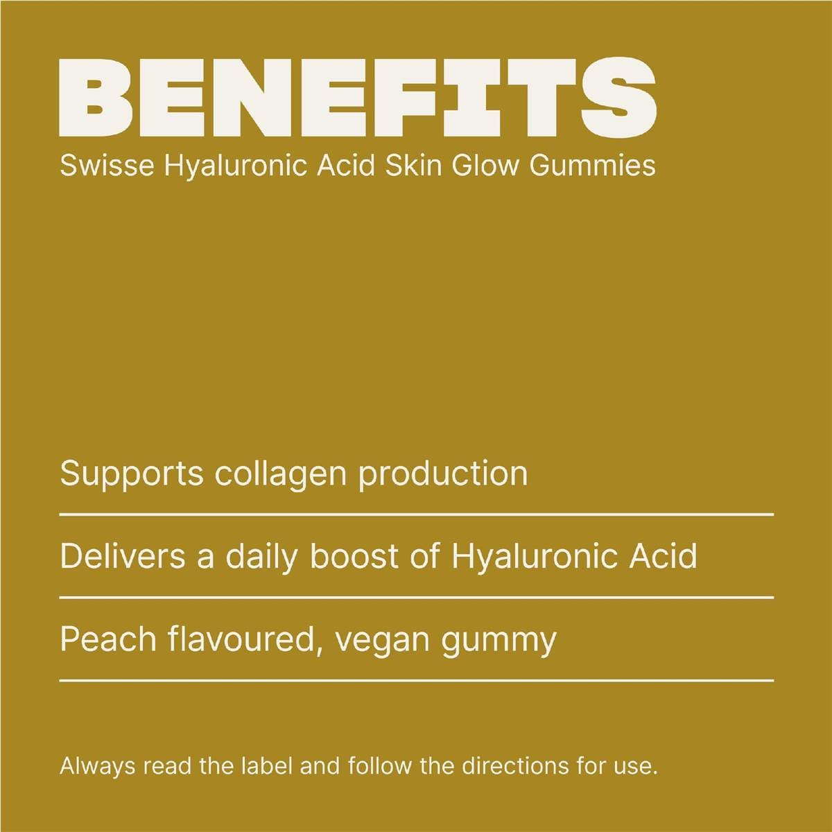 Swisse Hyaluronic Acid Skin Glow Gummies With Vitamin C 40 Pack