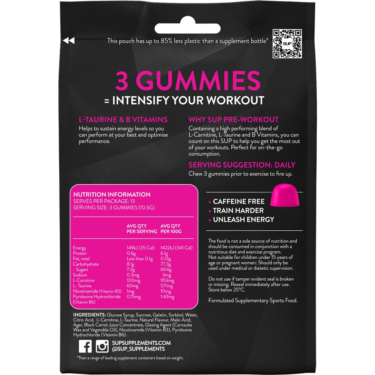 Sup Preworkout Gummies 40 Pack Woolworths