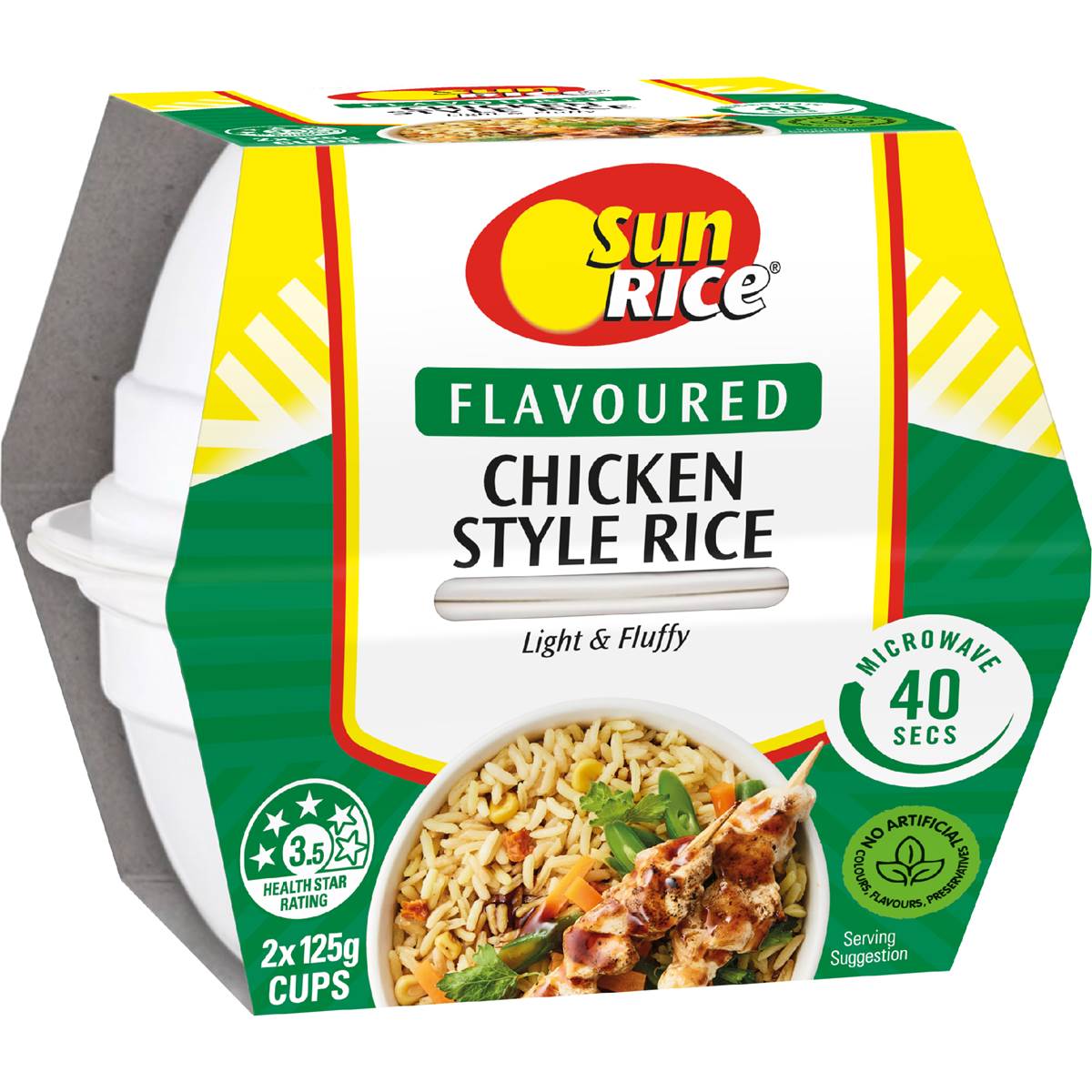 Sunrice Microwave Chicken Style Flavoured Rice Cups 2x125g 250g