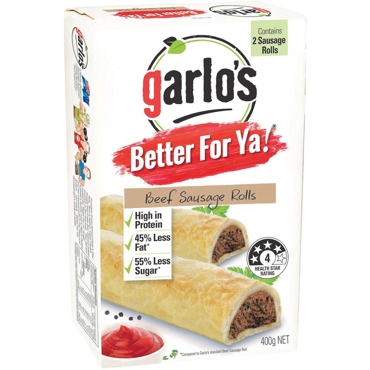Garlo's Better For Ya Beef Sausage Rolls
