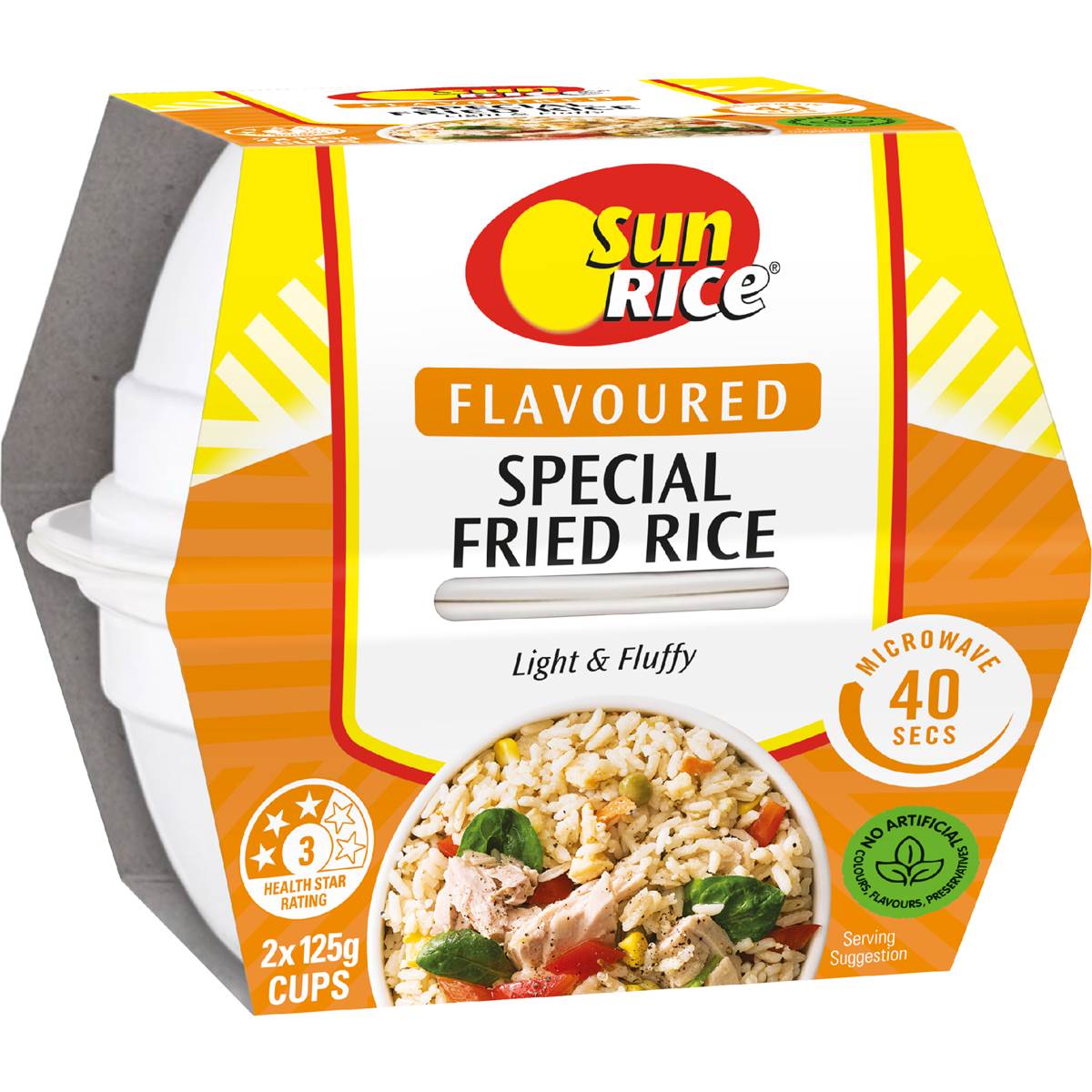 Sunrice Microwave Special Fried Rice Flavoured Cups 125g x 2 pack