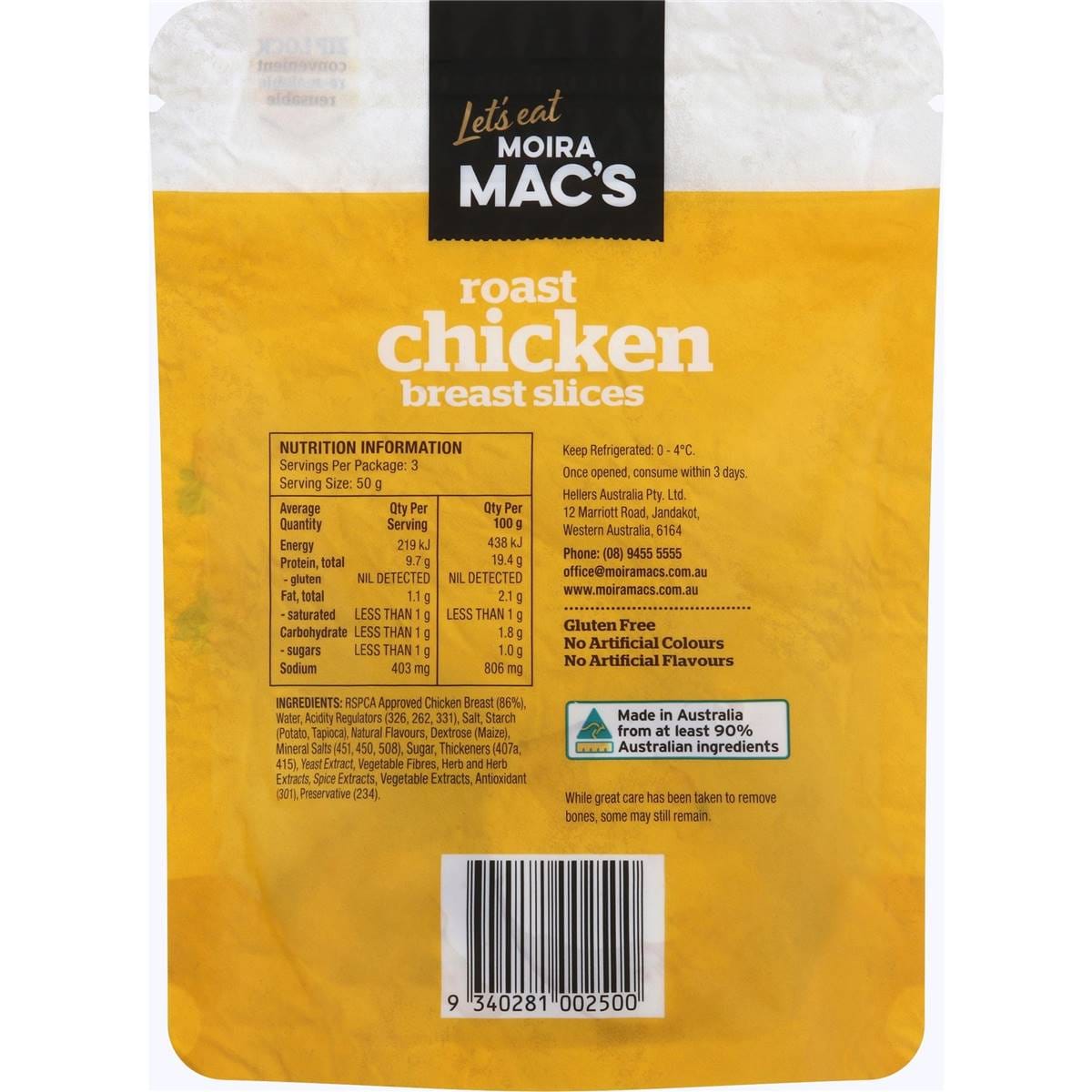 Moira Mac's Roast Chicken Breast Slices 150g Woolworths