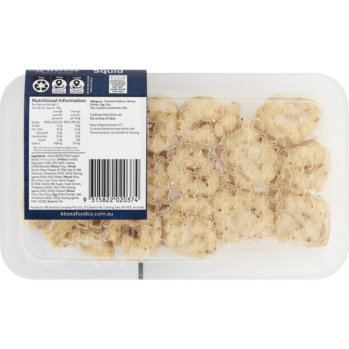 Jc Seafood Salt & Pepper Squid 270g | Woolworths