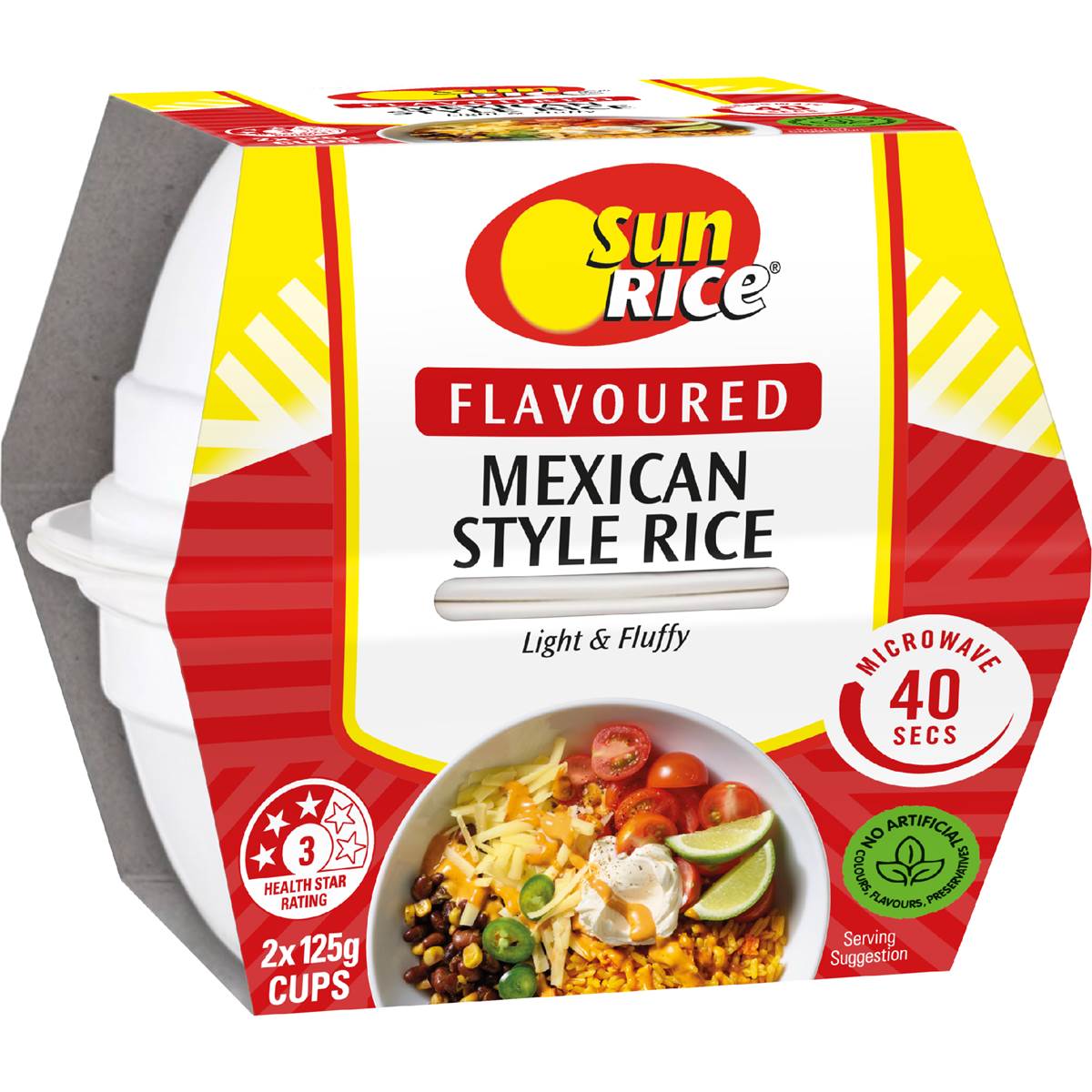 Sunrice Microwave Mexican Flavoured Rice Cups 2x125g 250g