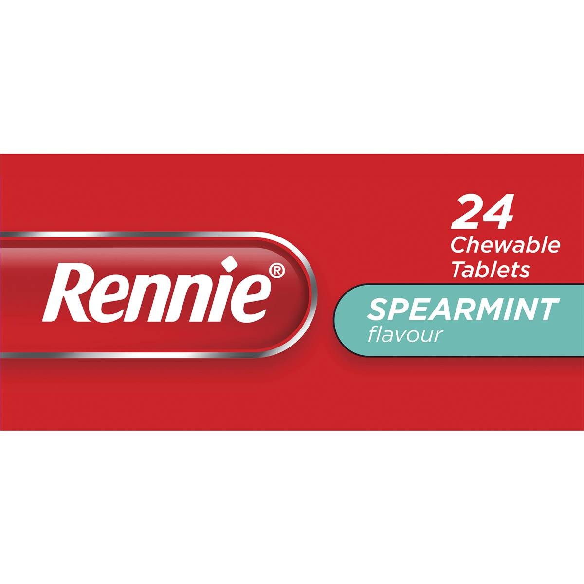 Rennie Indigestion & Heartburn Relief Spearmint Chewable Tablets 24