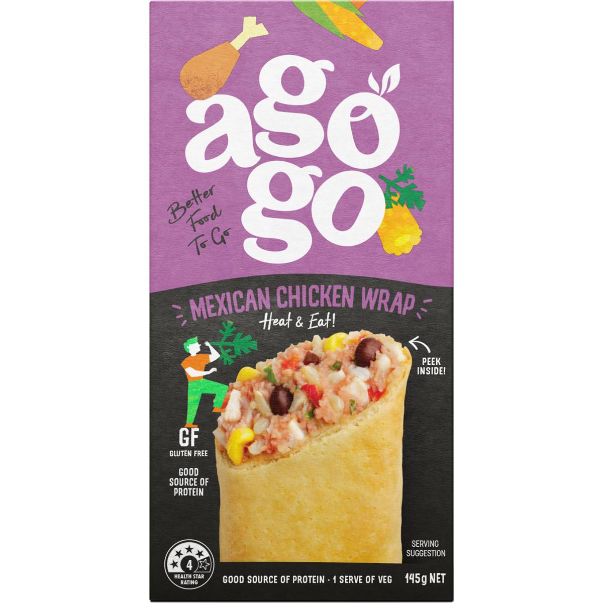 Agogo Mexican Chicken Wrap 145g Woolworths