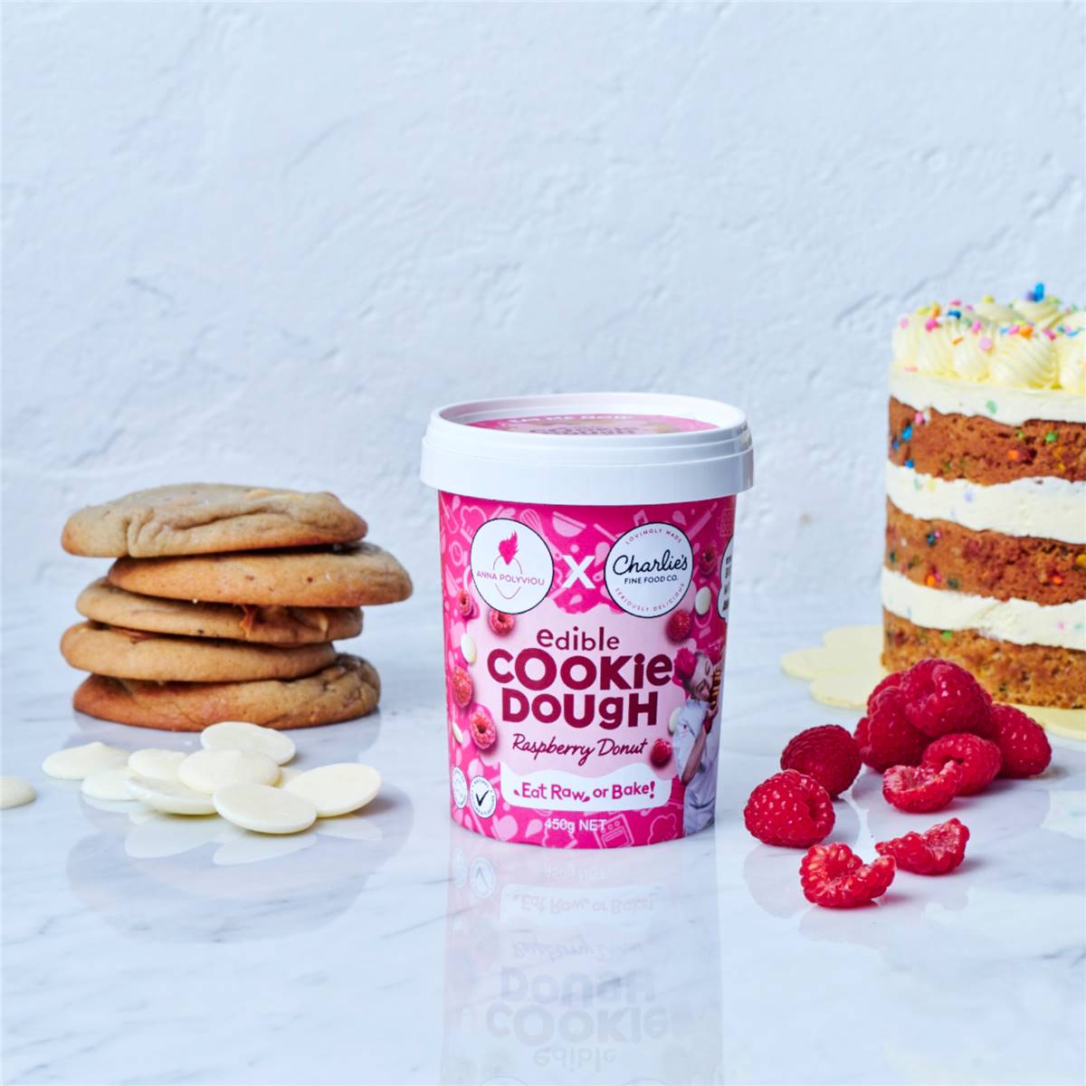 Charlie's Fine Food Co. X Anna Polyviou Edible Cookie Dough Jam Donut