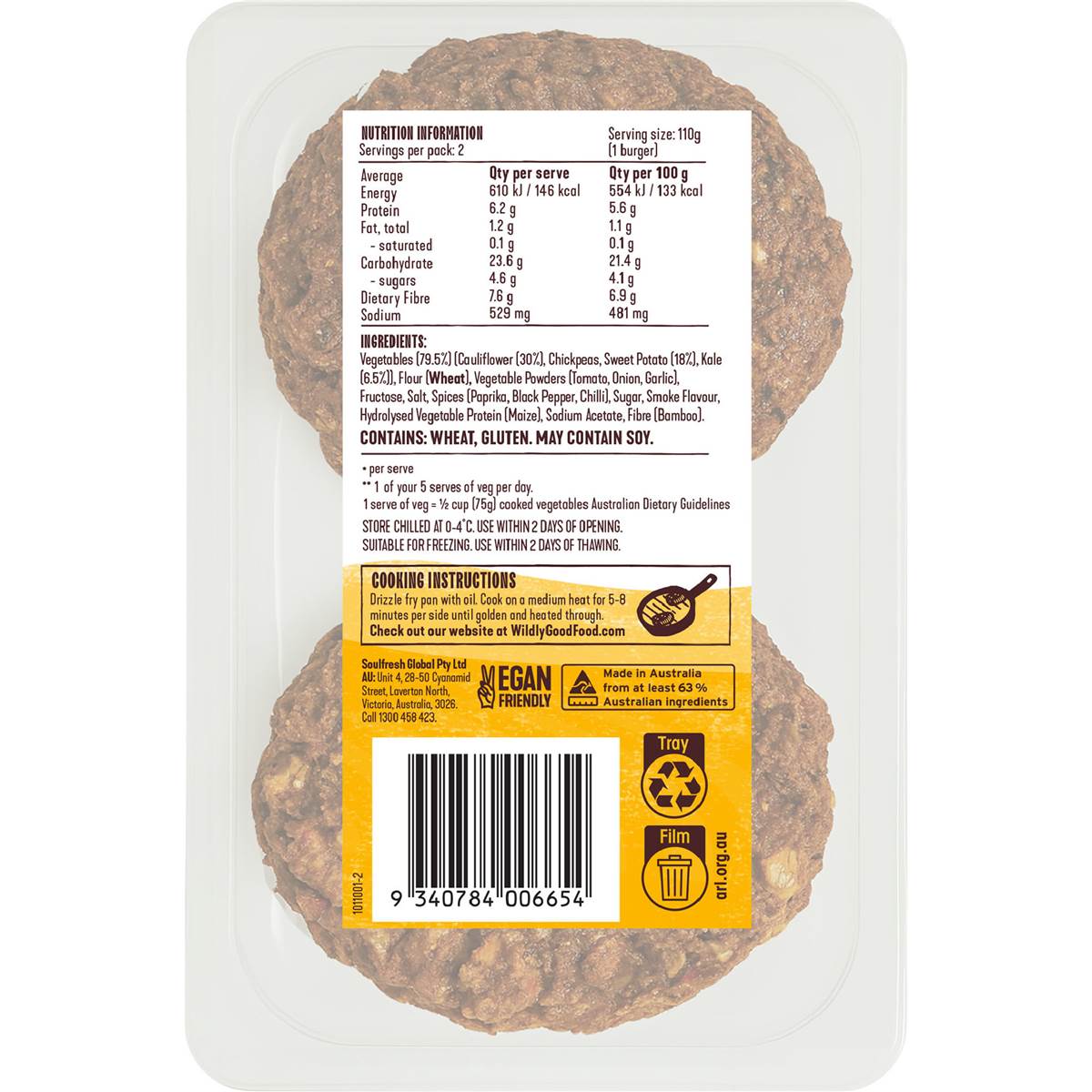 Wildly Good Smoky Cauliflower Burgers 2 Pack Woolworths
