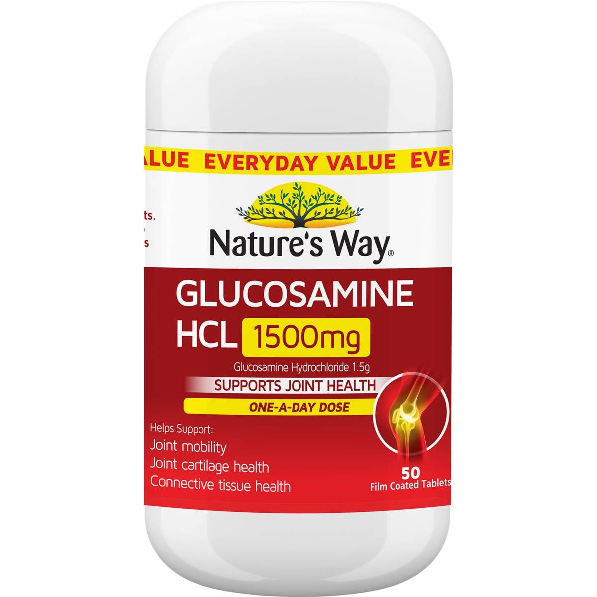 Nature's Way Glucosamine Hcl 1500mg Coated Tablets 50 Pack Woolworths
