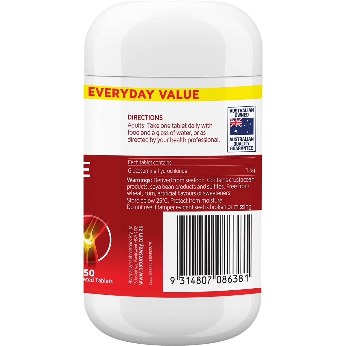 Nature's Way Glucosamine Hcl 1500mg Coated Tablets 50 Pack Woolworths