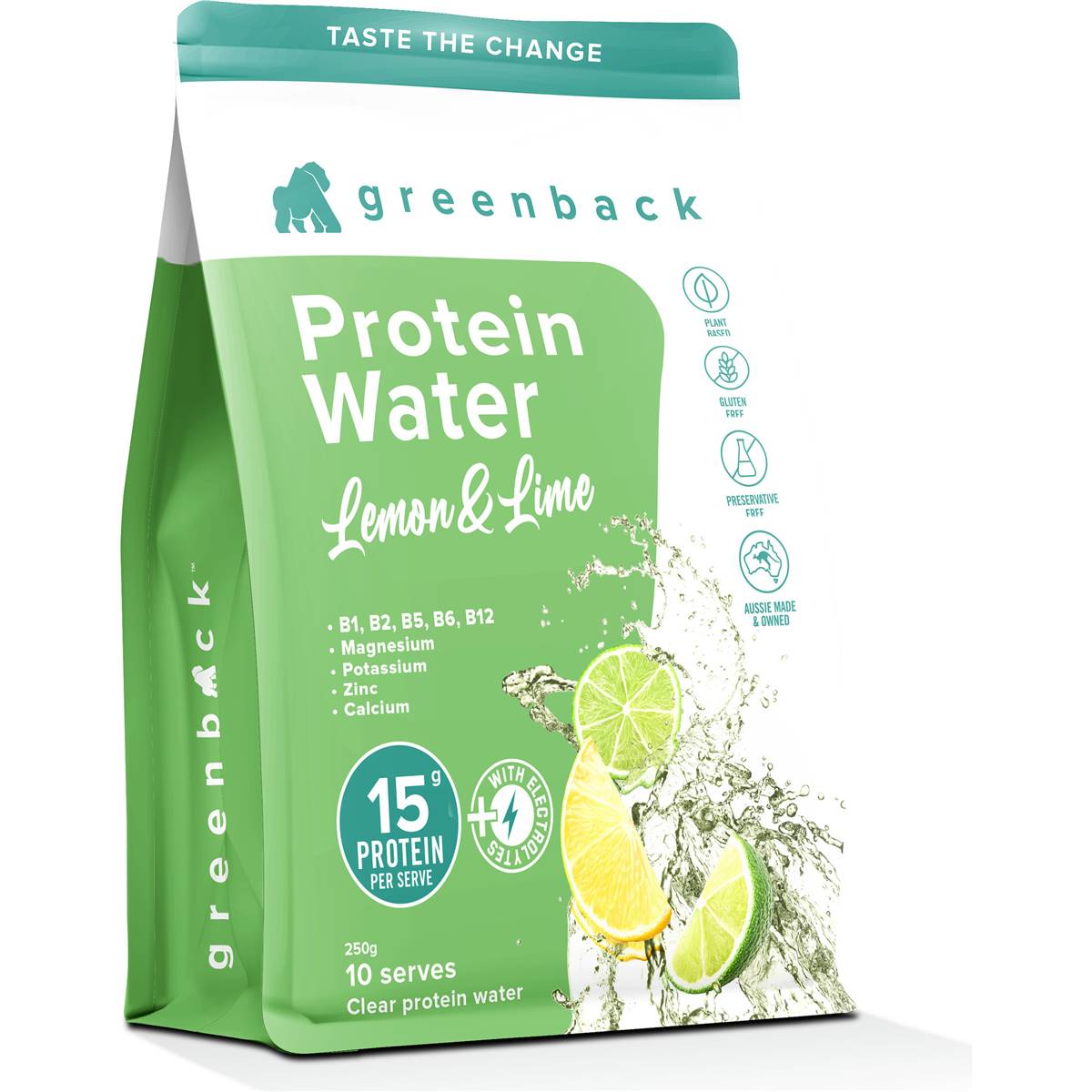 Greenback Protein Water Lemon & Lime 250g | Woolworths