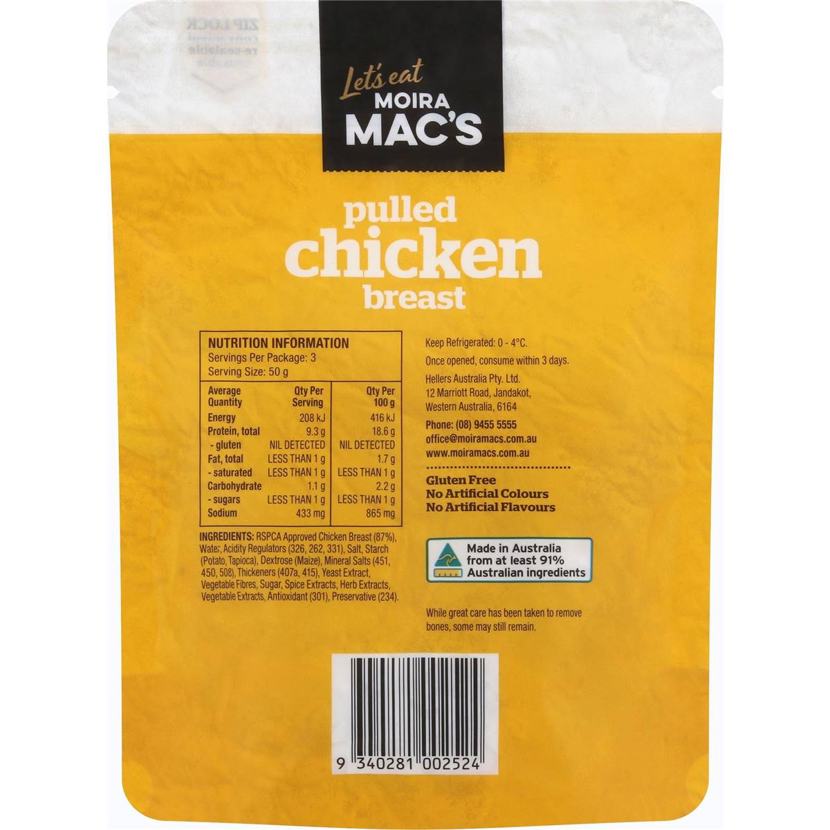 Moira Mac's Pulled Chicken Breast 150g Woolworths