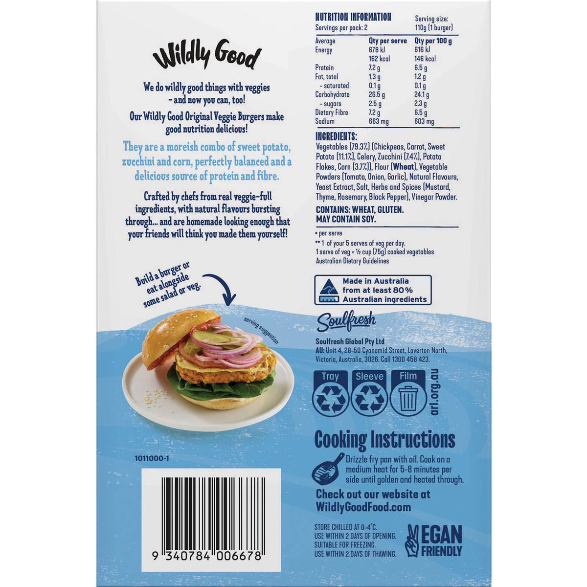 Wildly Good Original Veggie Burgers 2 Pack Woolworths
