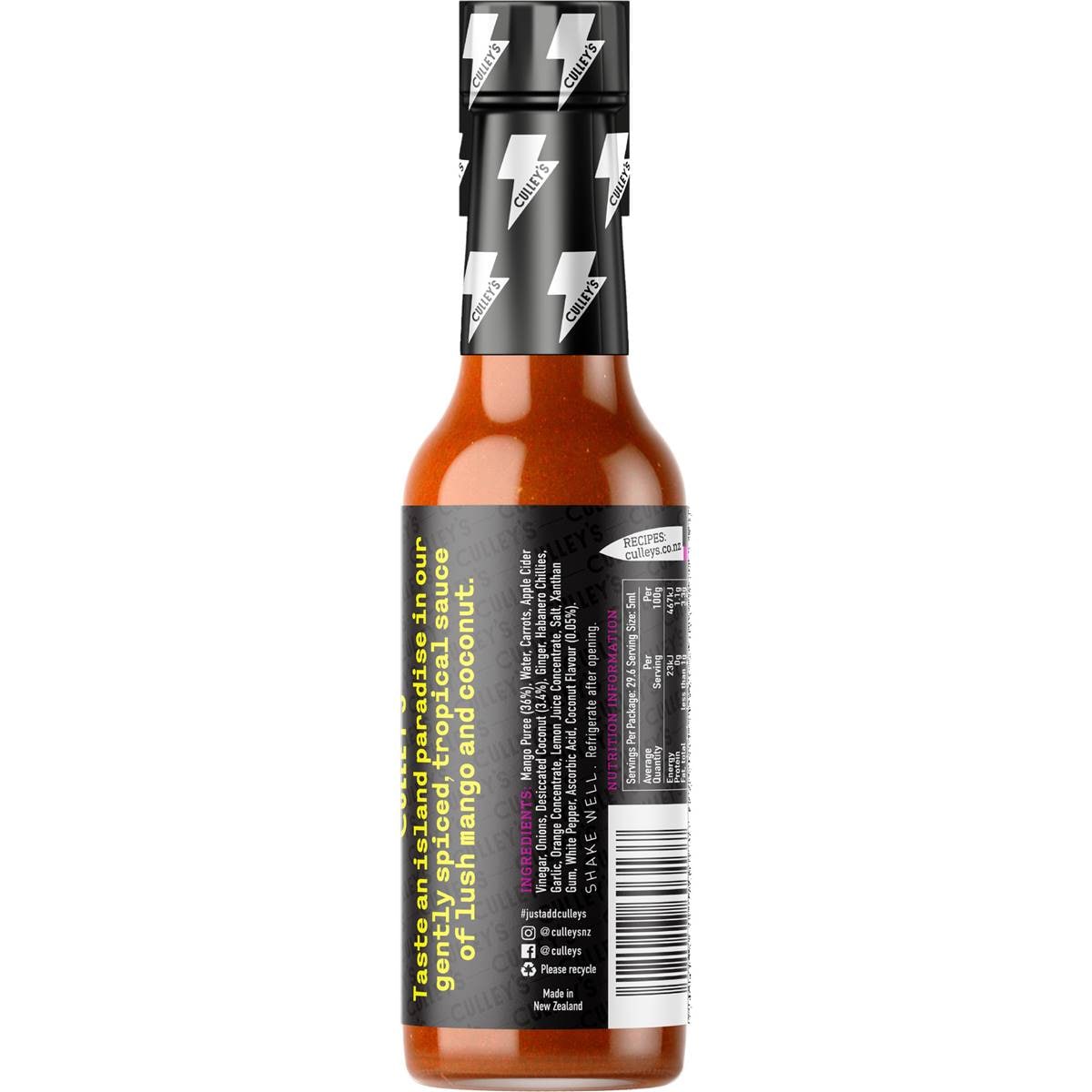 Culley's Dreamy Mango Coco Hot Sauce Low Heat 148ml Woolworths