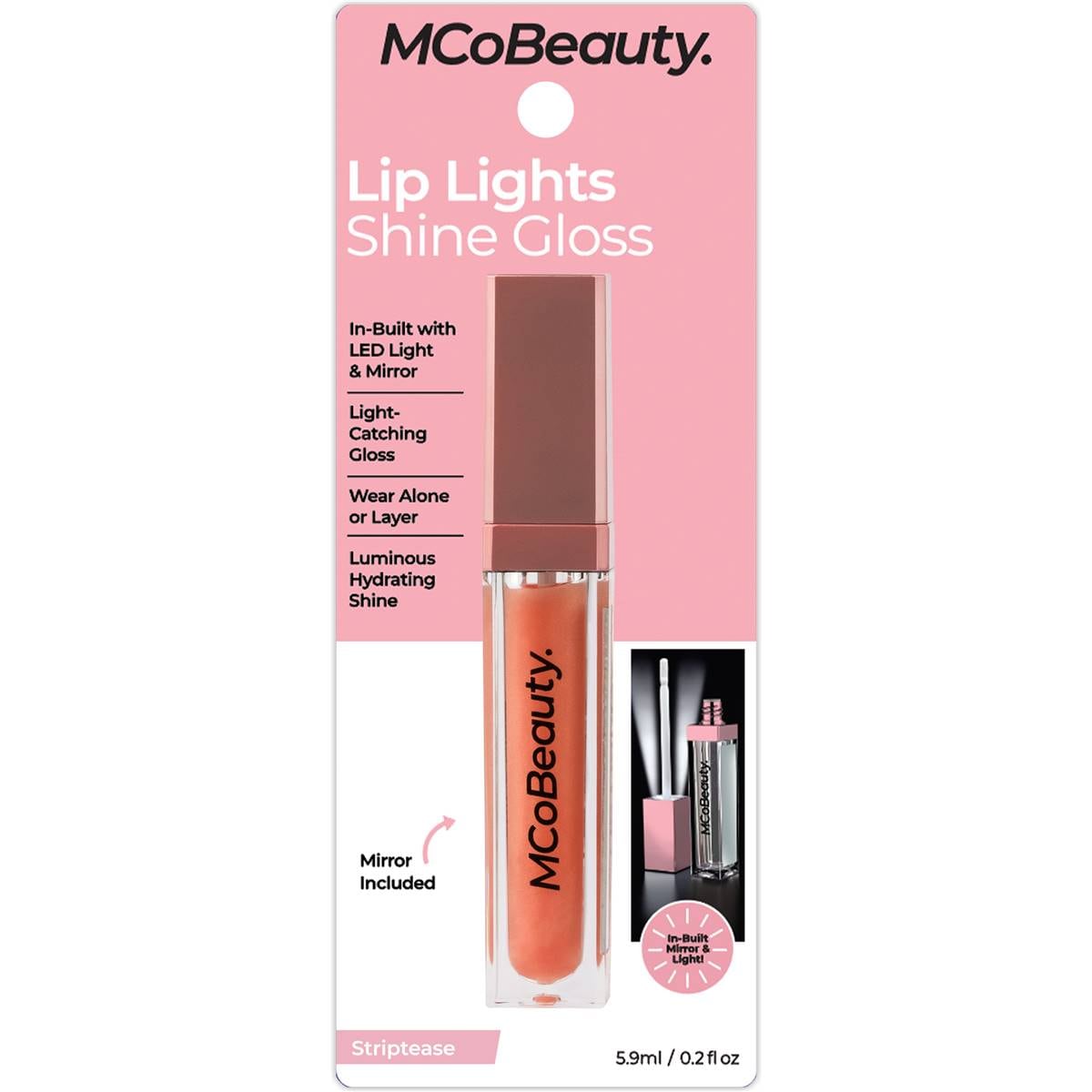 Mcobeauty Lip Lights Lip Gloss Shine Striptease 5.9ml Woolworths
