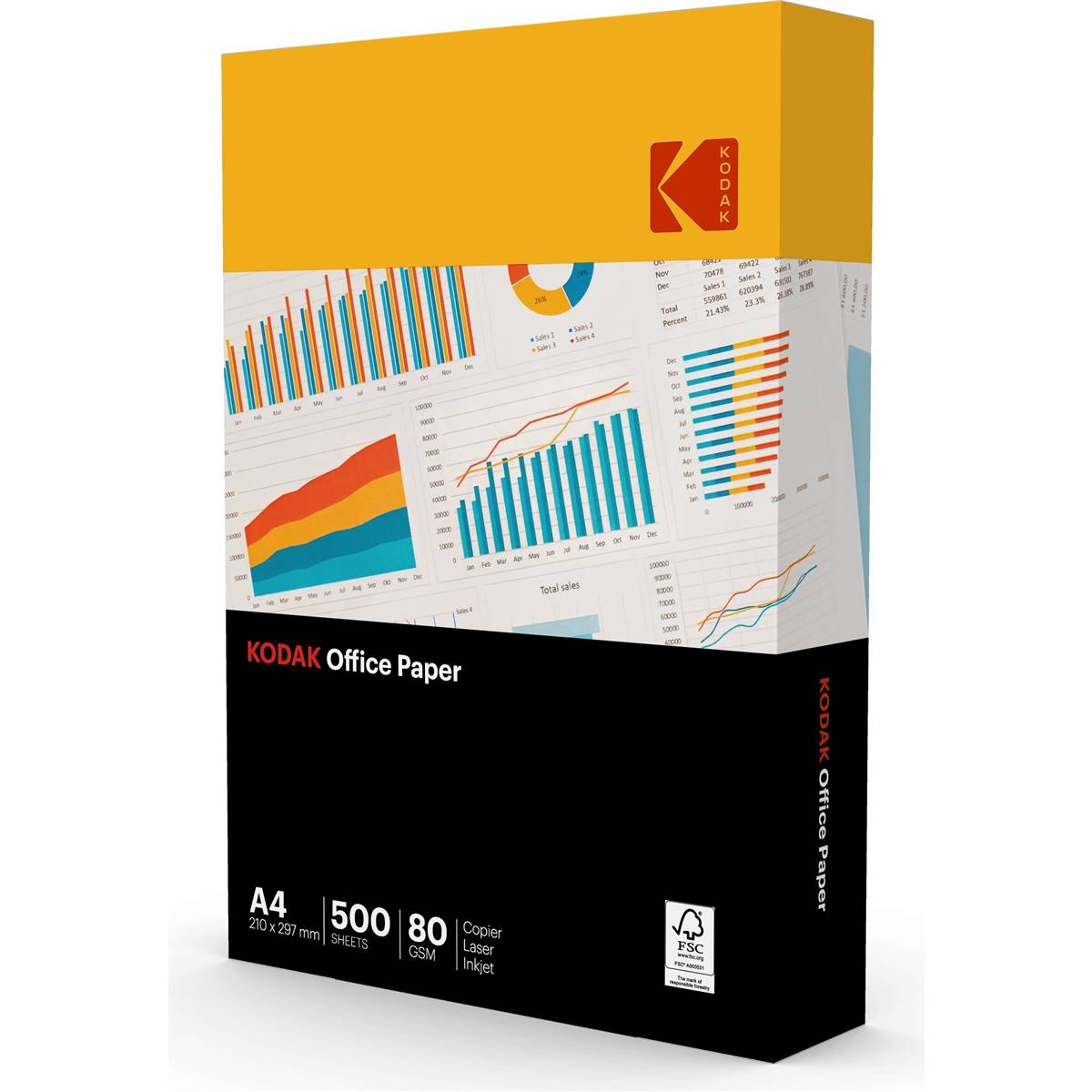 Kodak A4 Office 80gsm Copier Laser Inkjet Copy Print Paper Sheets 500