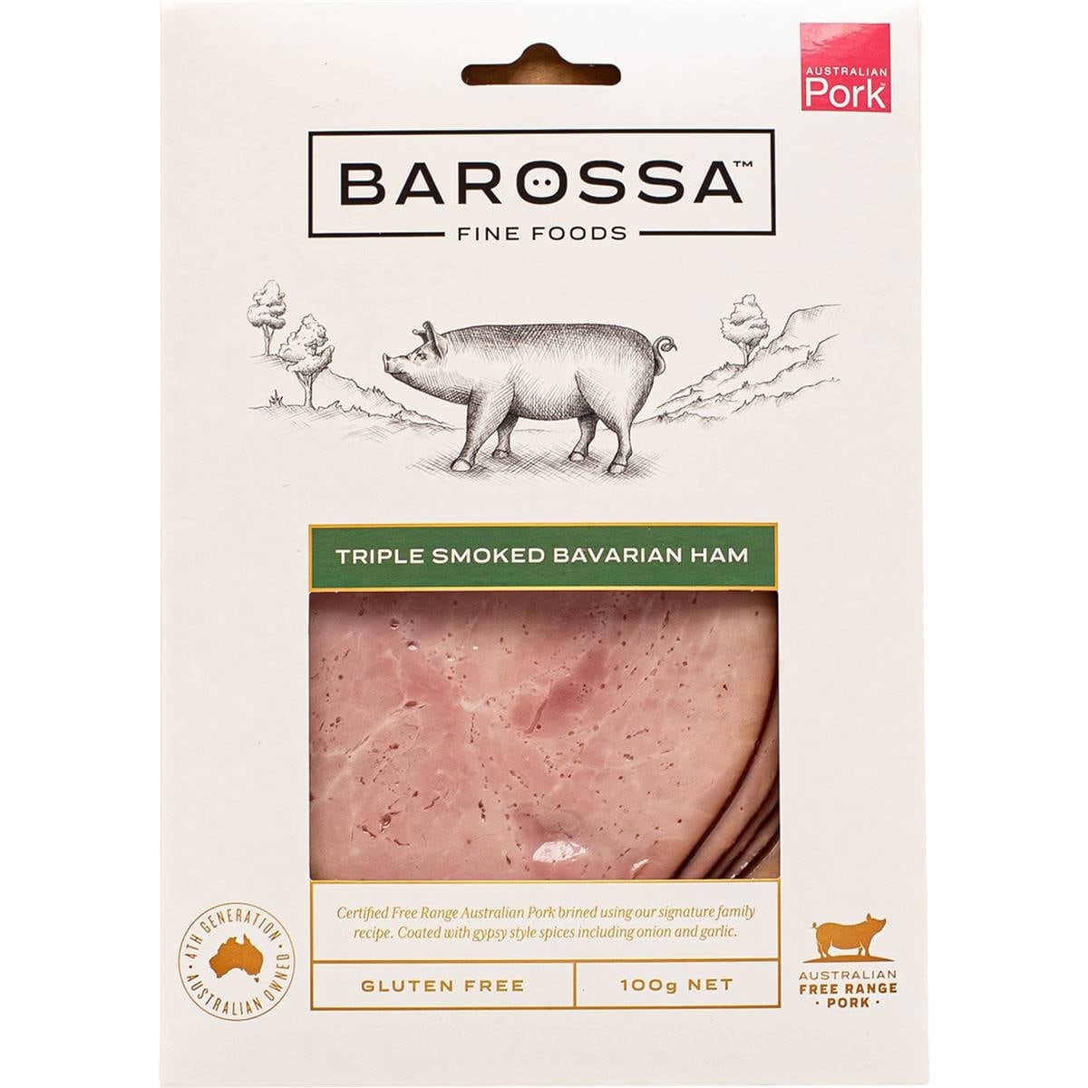 Barossa Fine Foods Triple Smoked Bavarian Ham 100g Woolworths