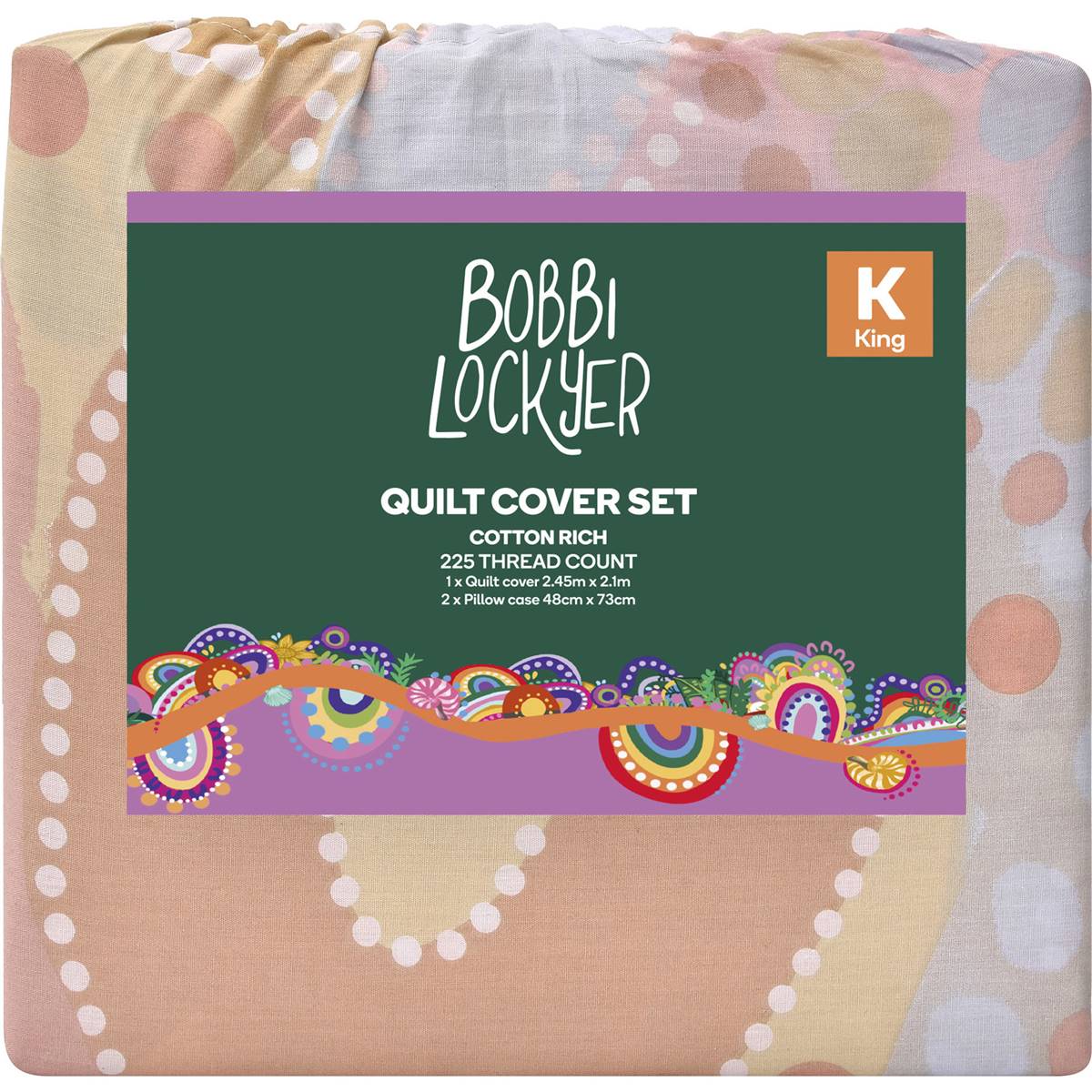 Bobbi Lockyer Quilt Cover Set Coral King Each | Woolworths